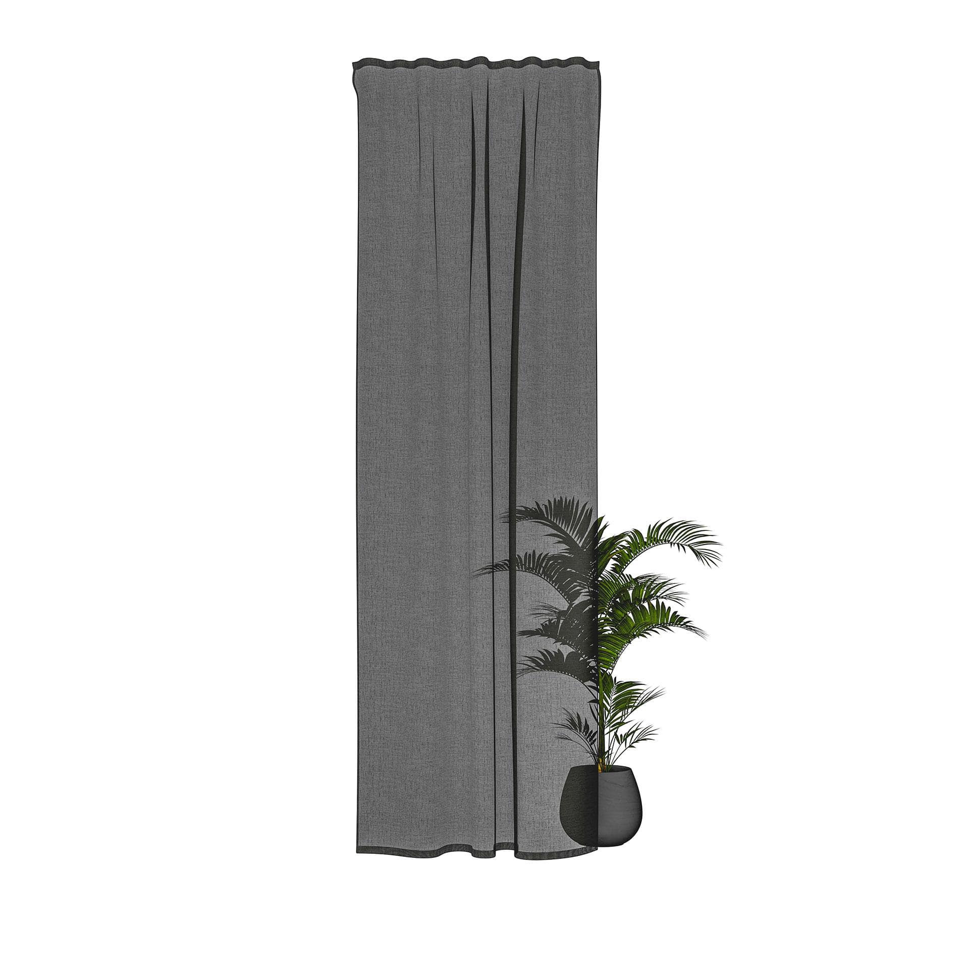 Homing Fertigschal mit verdeckten Schlaufen Oskar anthrazit -  2,45 x 1,4 m