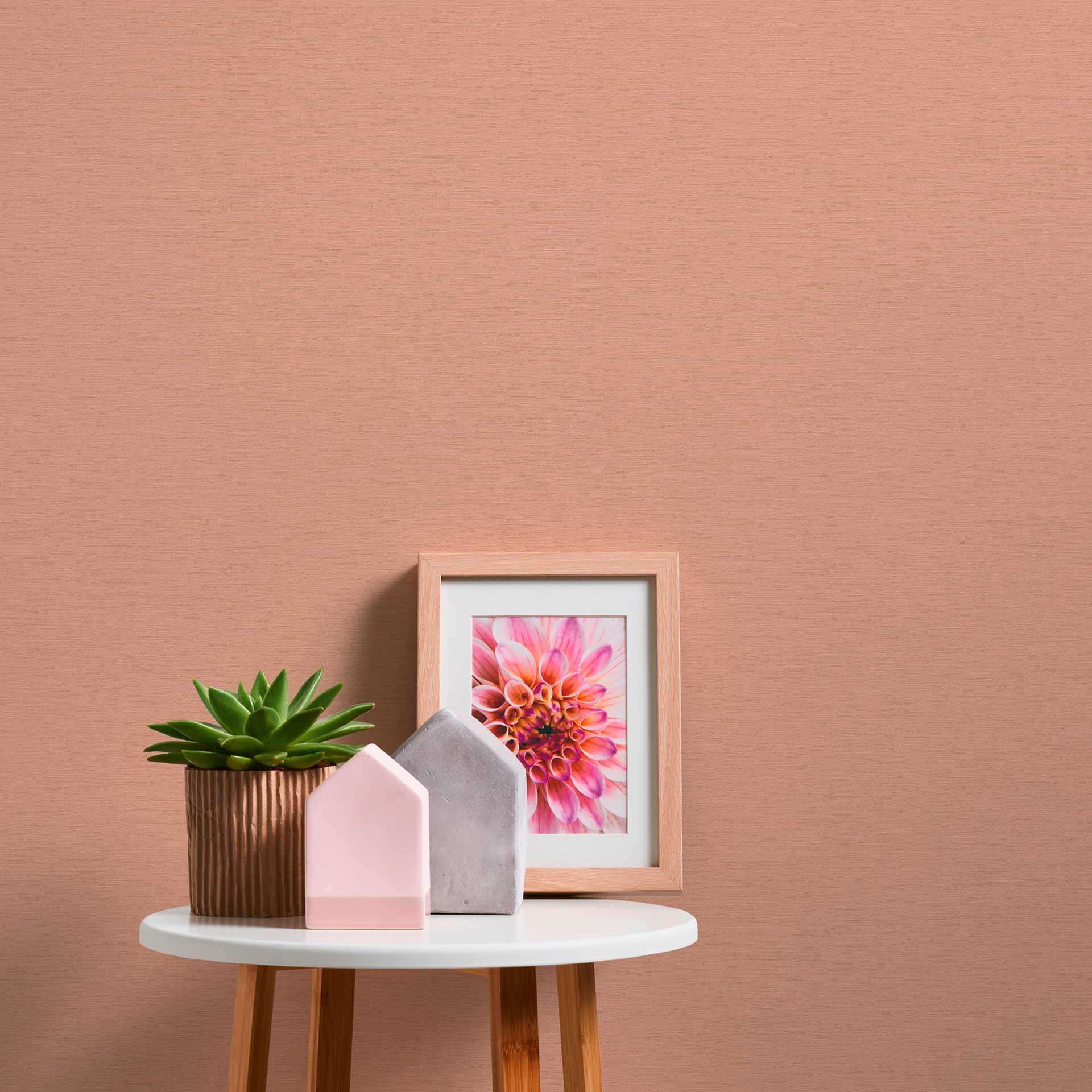 Non-woven tapet med horisontal vævestruktur Pink