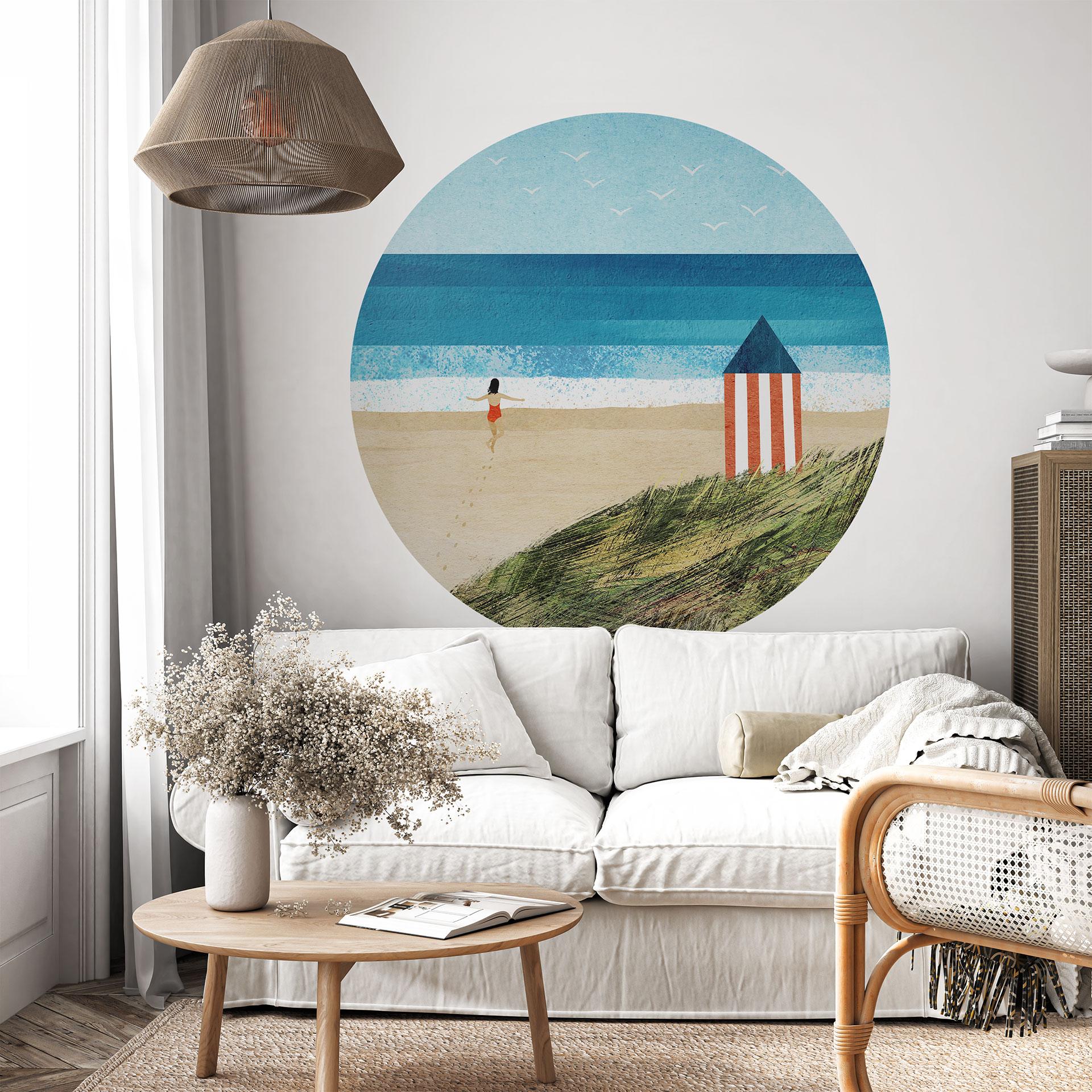 Wallsticker ferie ved havet med udsigt over klitterne - Rivers - Rund
