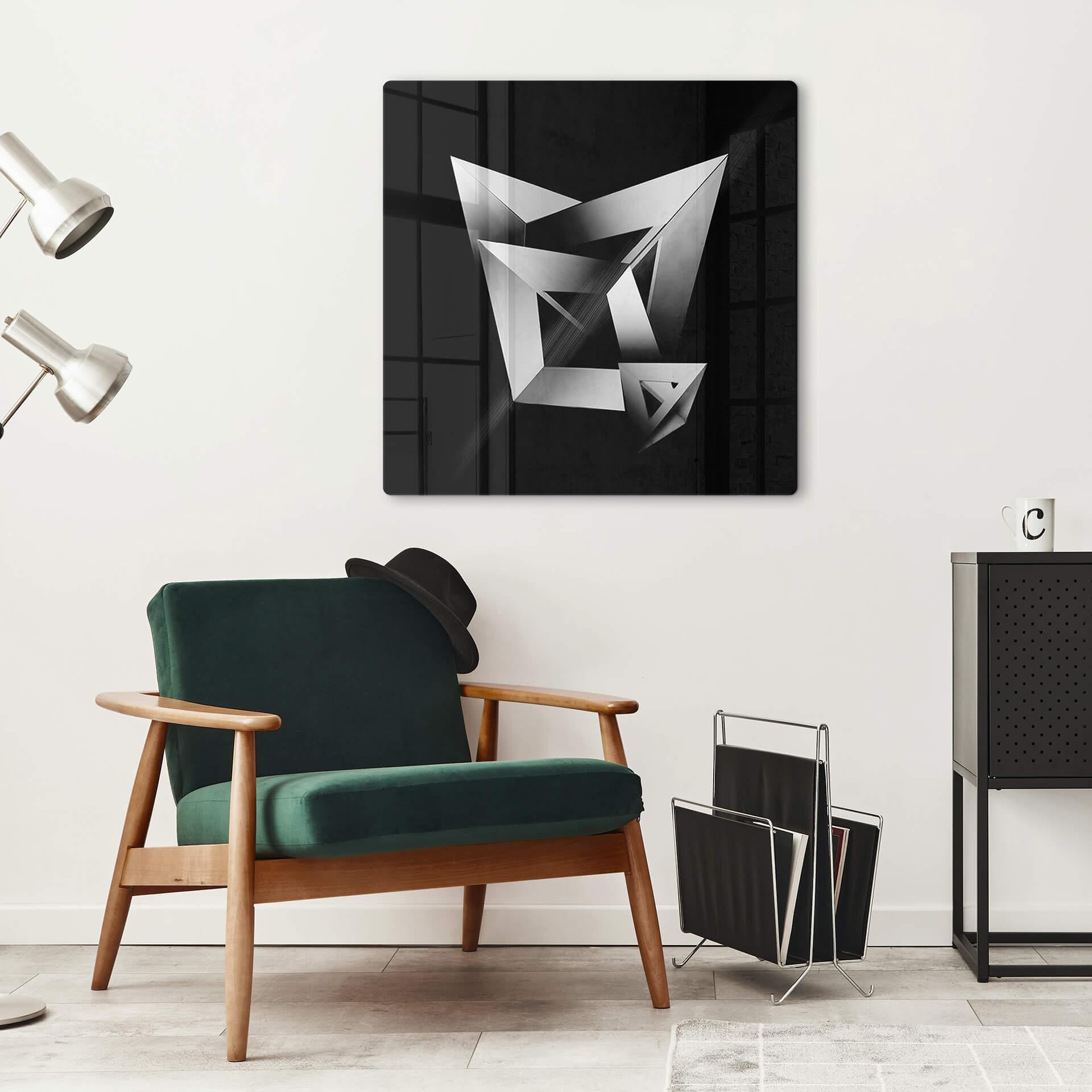 Tableau sur verre Gong - Formes géométriques 3D