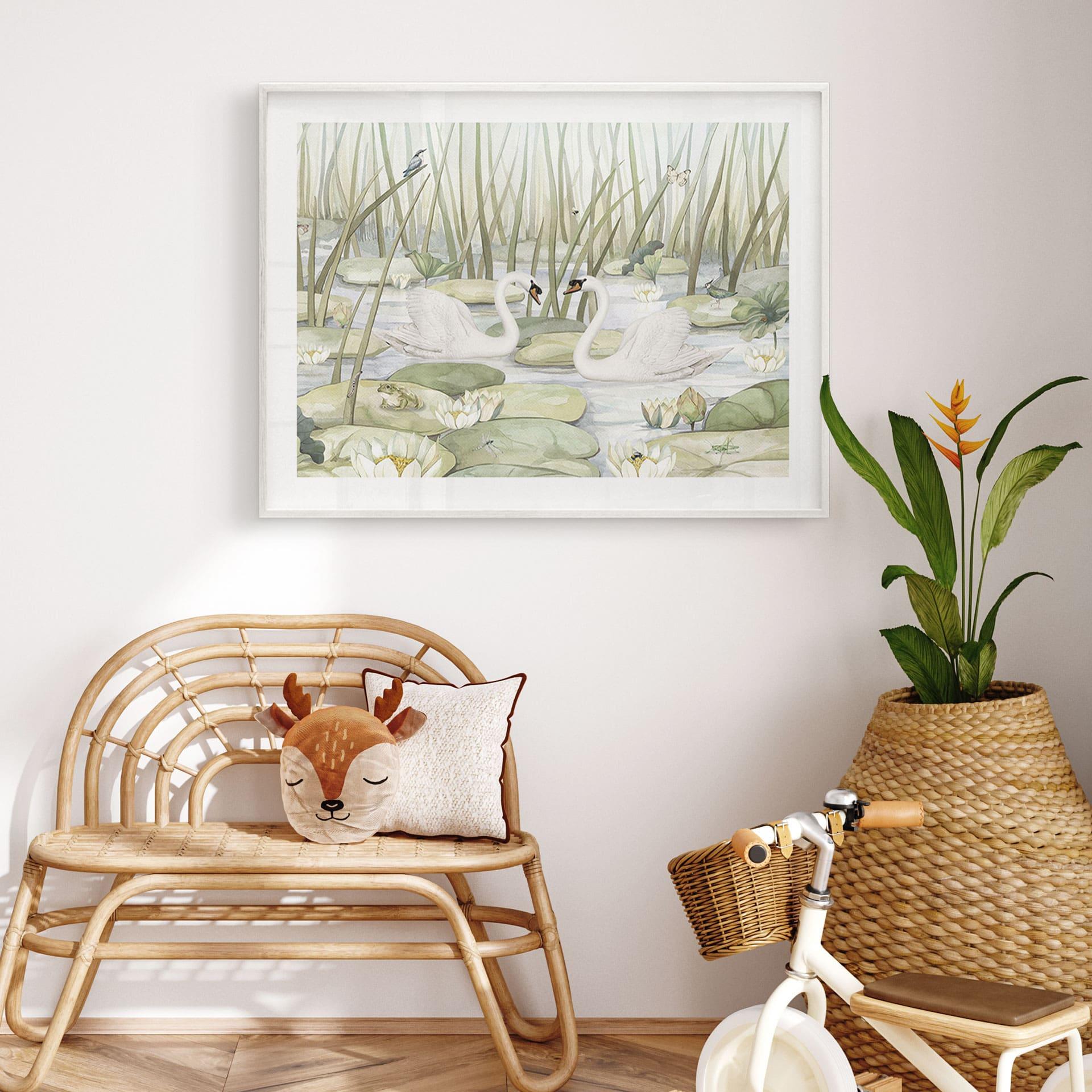 Plakat To svaner i dammen - Kikki Belle