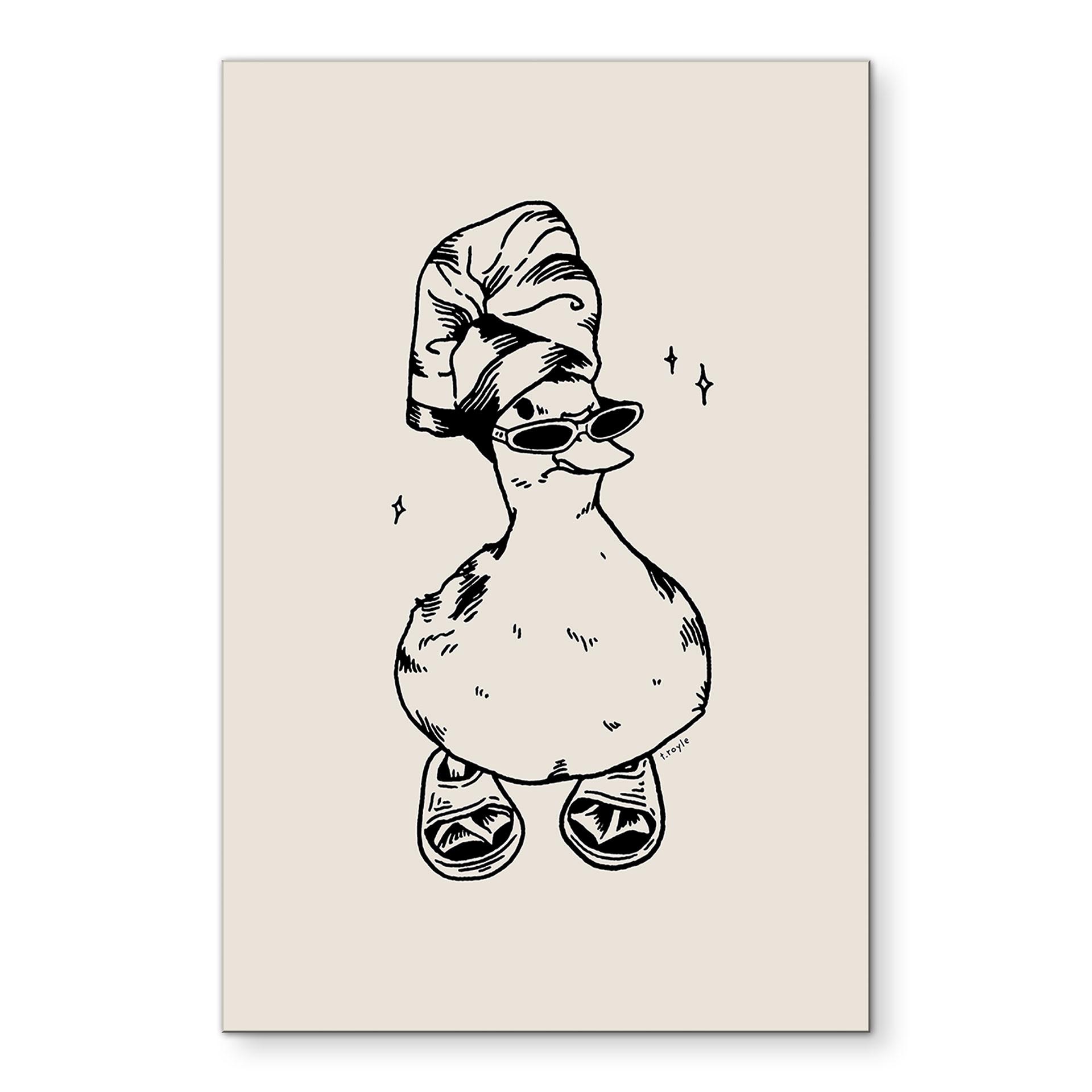 Wandbild Coole Spa-Ente mit Sonnenbrille - Royle - Alu-Dibond