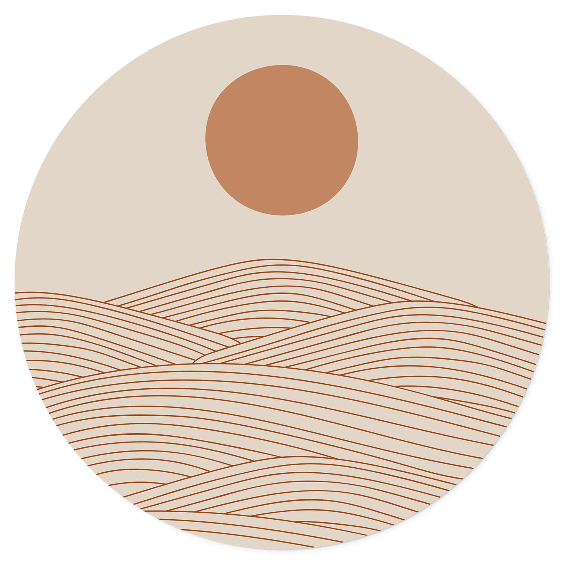 Vinilo decorativo Amanecer sobre el desierto abstracto - Playell - Redondo