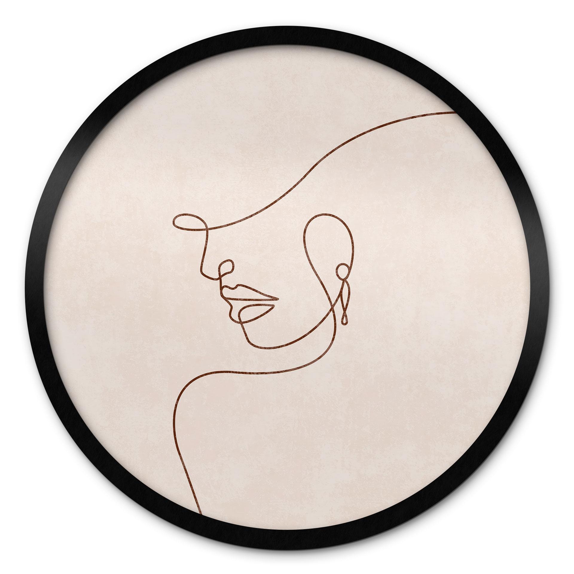 Plakat Delikate konturer af en kvinde - Line Art - Tunaboylu - Rund