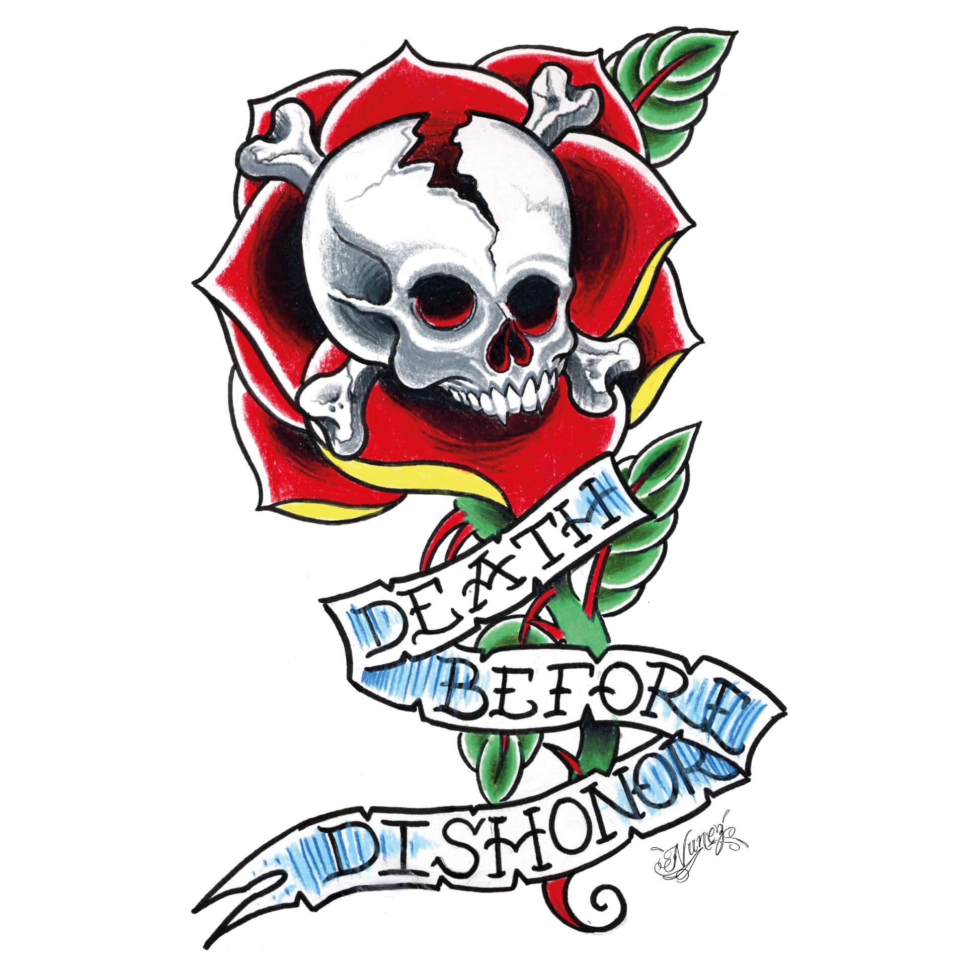 Fensterbild Miami Ink Death Before Dishonor