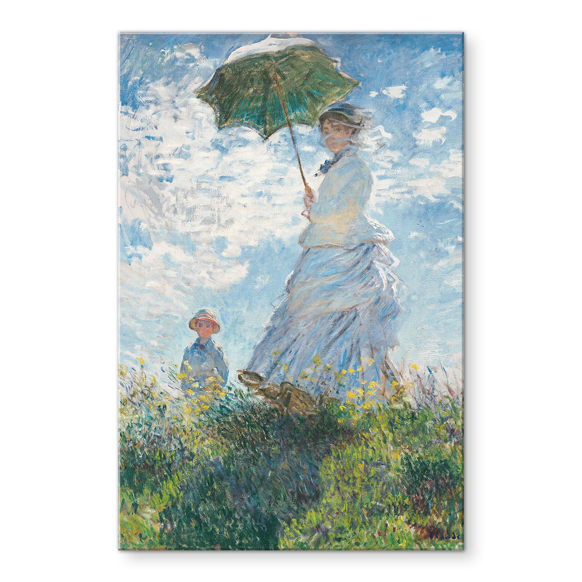 Akrylbillede Monet - Kvinde med parasol - Madame Monet og hendes søn