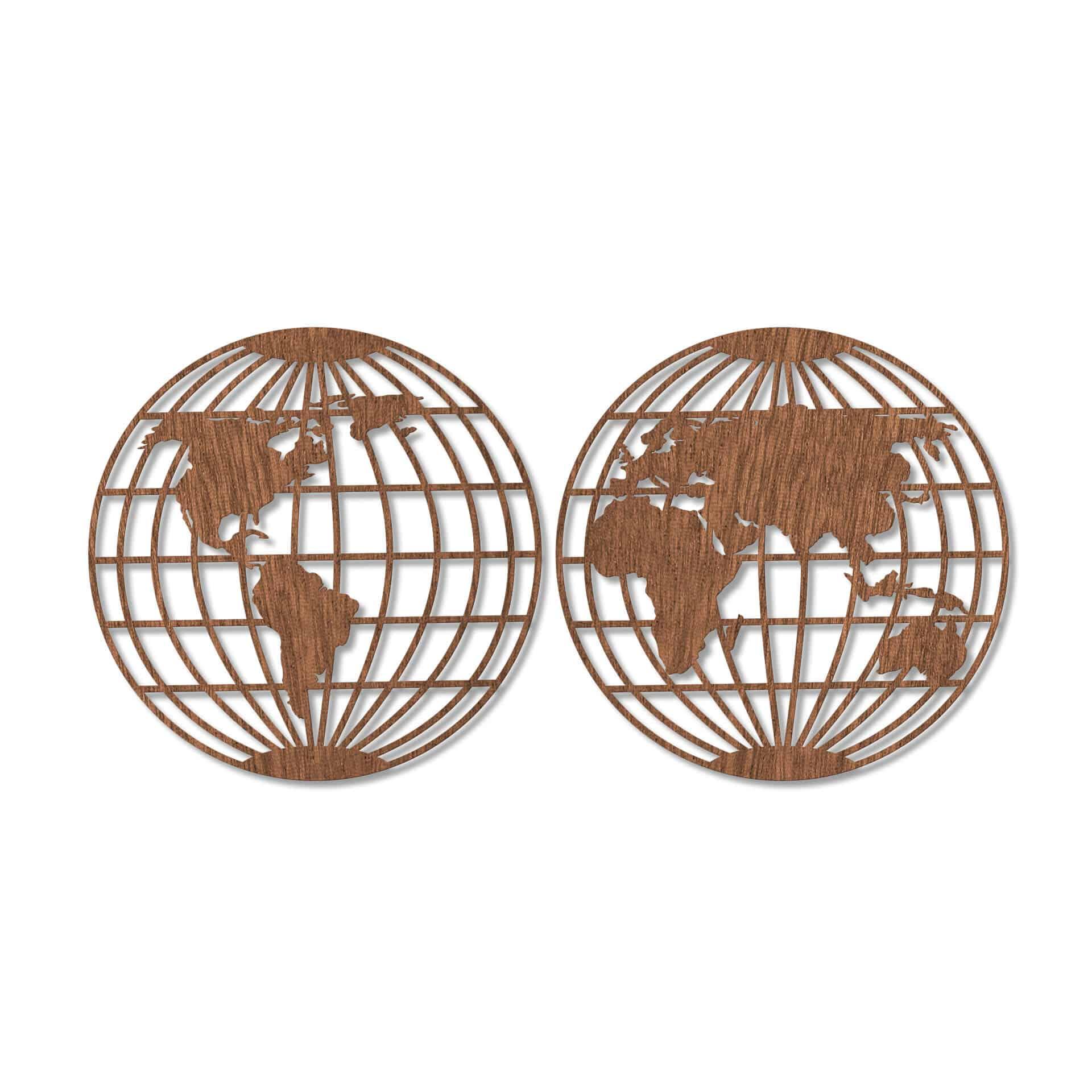 Houten Decoratie - Around the World (2-delig)
