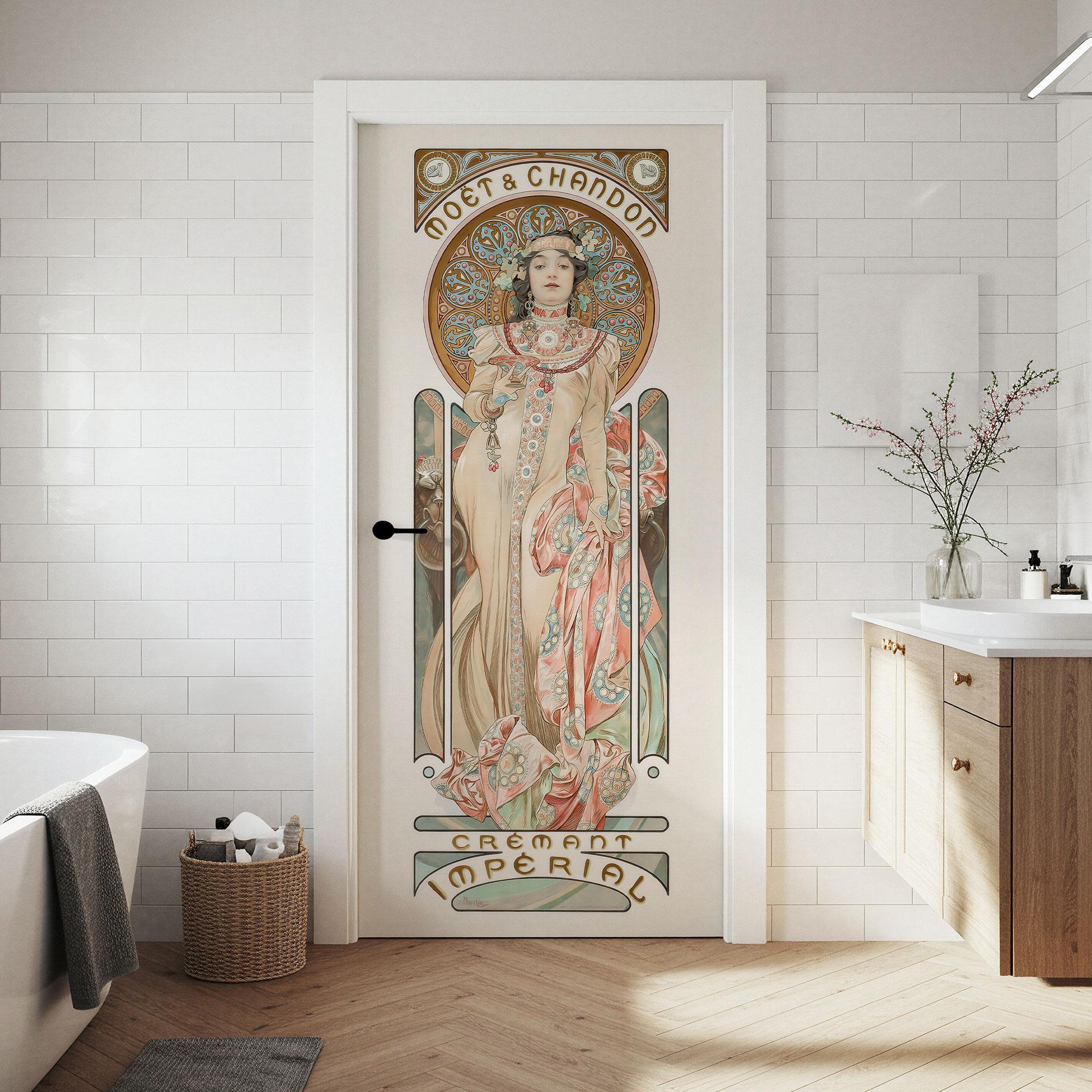 Türfolie Moët and Chandon Dry Imperial - Mucha - Selbstklebende Türdeko