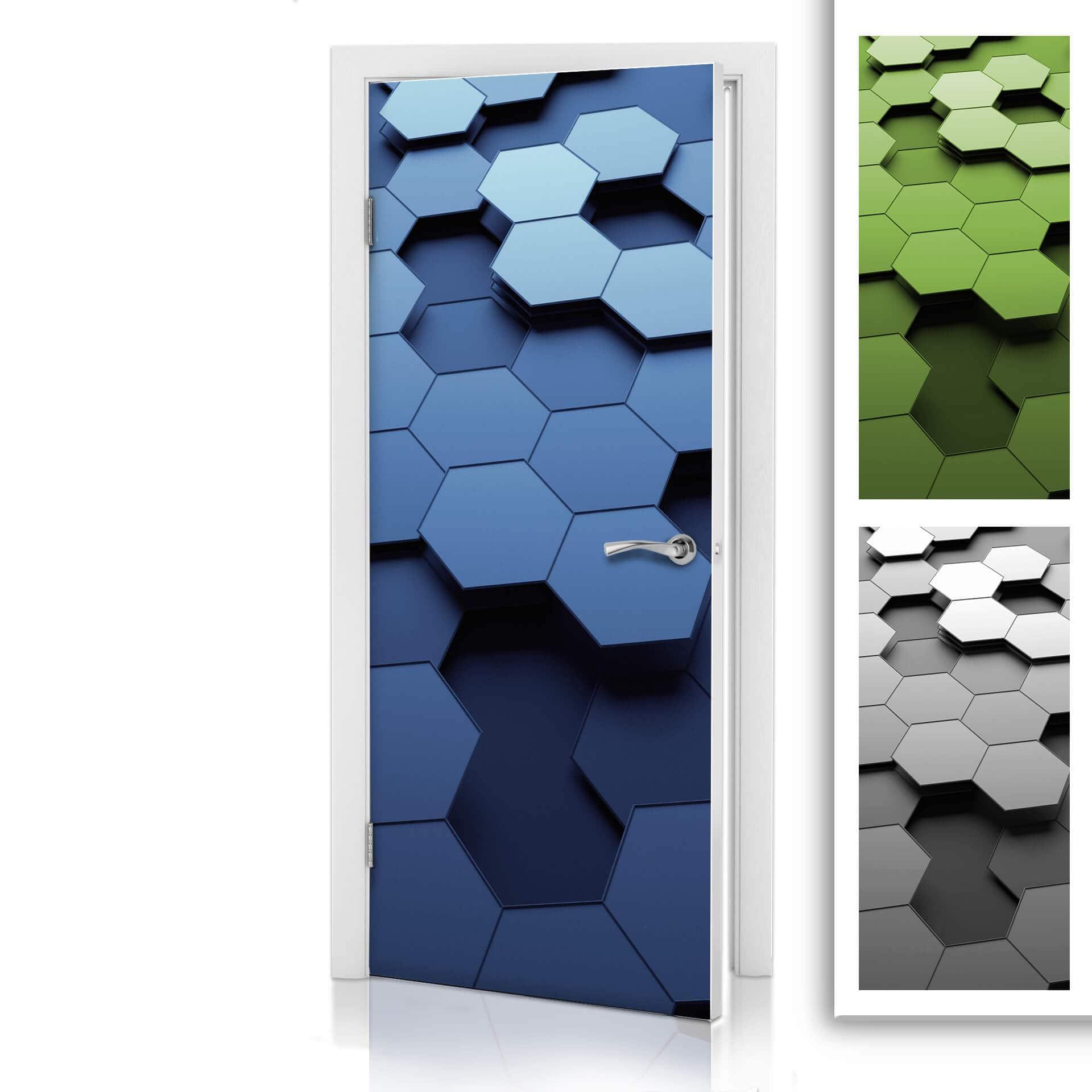 puerta 3D con diseño de nido de abeja 1