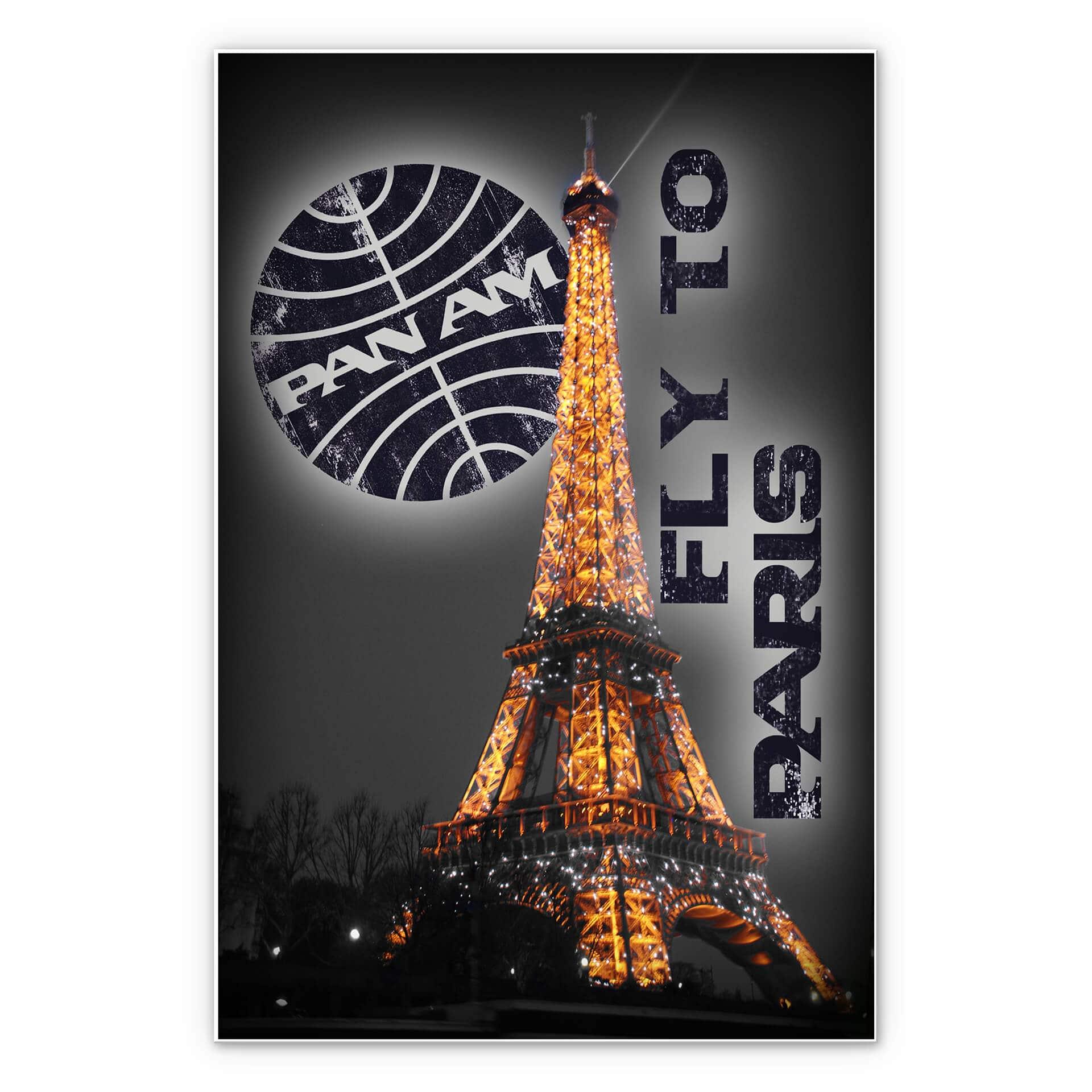 Wanddecoratie Pan Am – Eiffeltoren verlicht