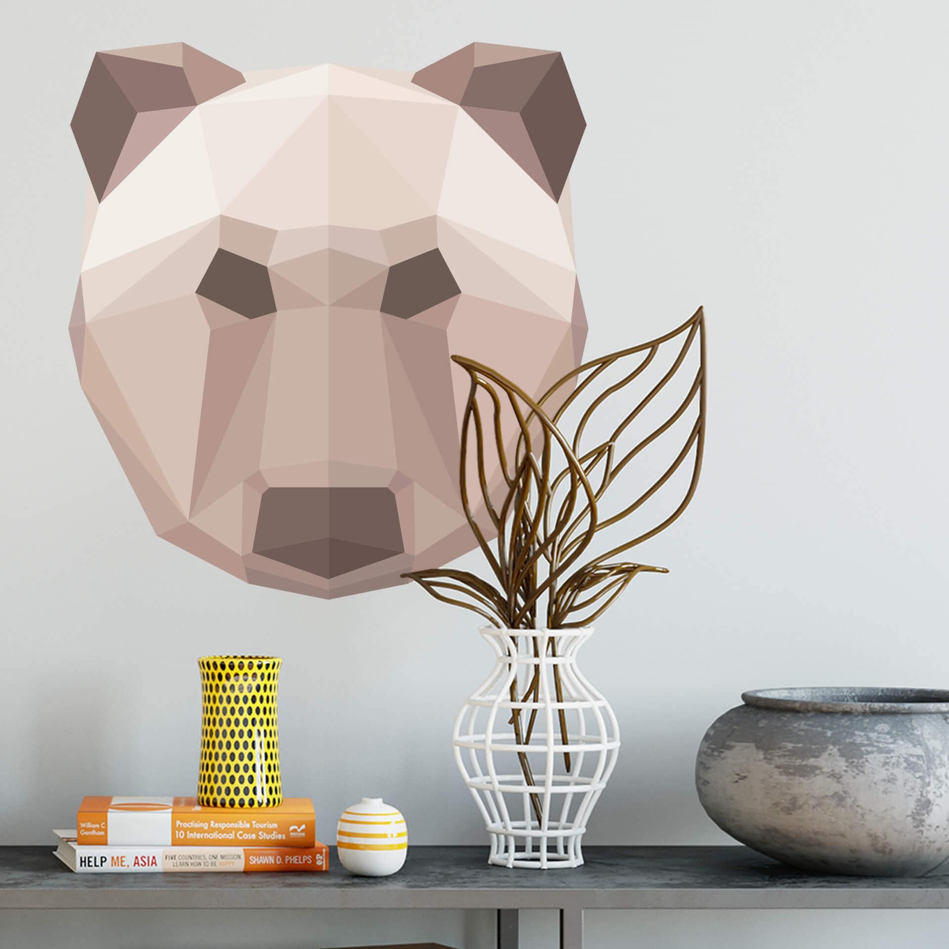 Wallsticker - Polygon - Bjørnehoved