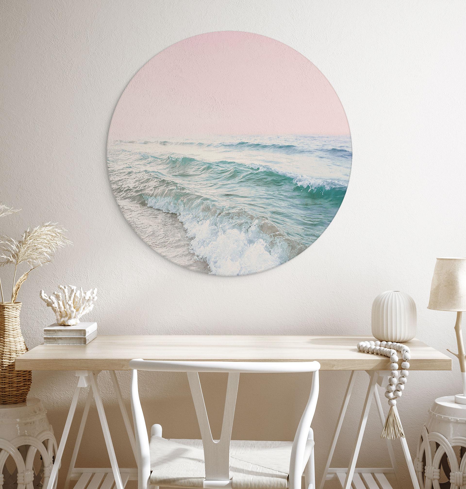 Alu-Dibond Rosa Himmel über dem Meer - Sisi & Seb - Rund