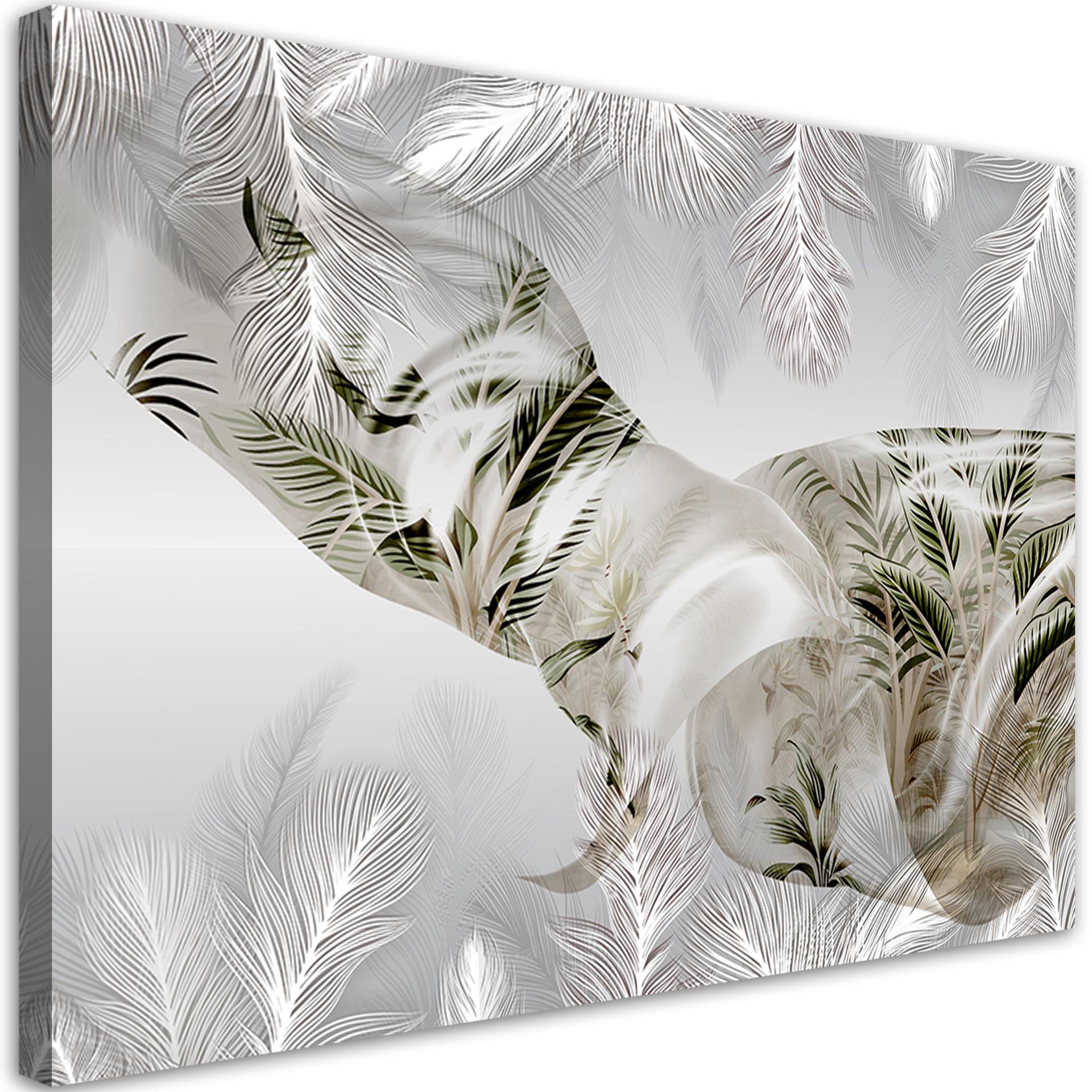 Canvasbillede, Palme blade abstrakt 3D