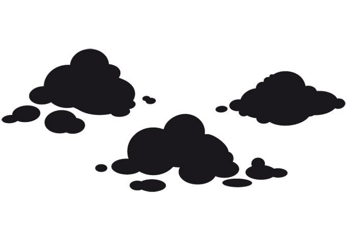 Decoración de ventanas con nubes