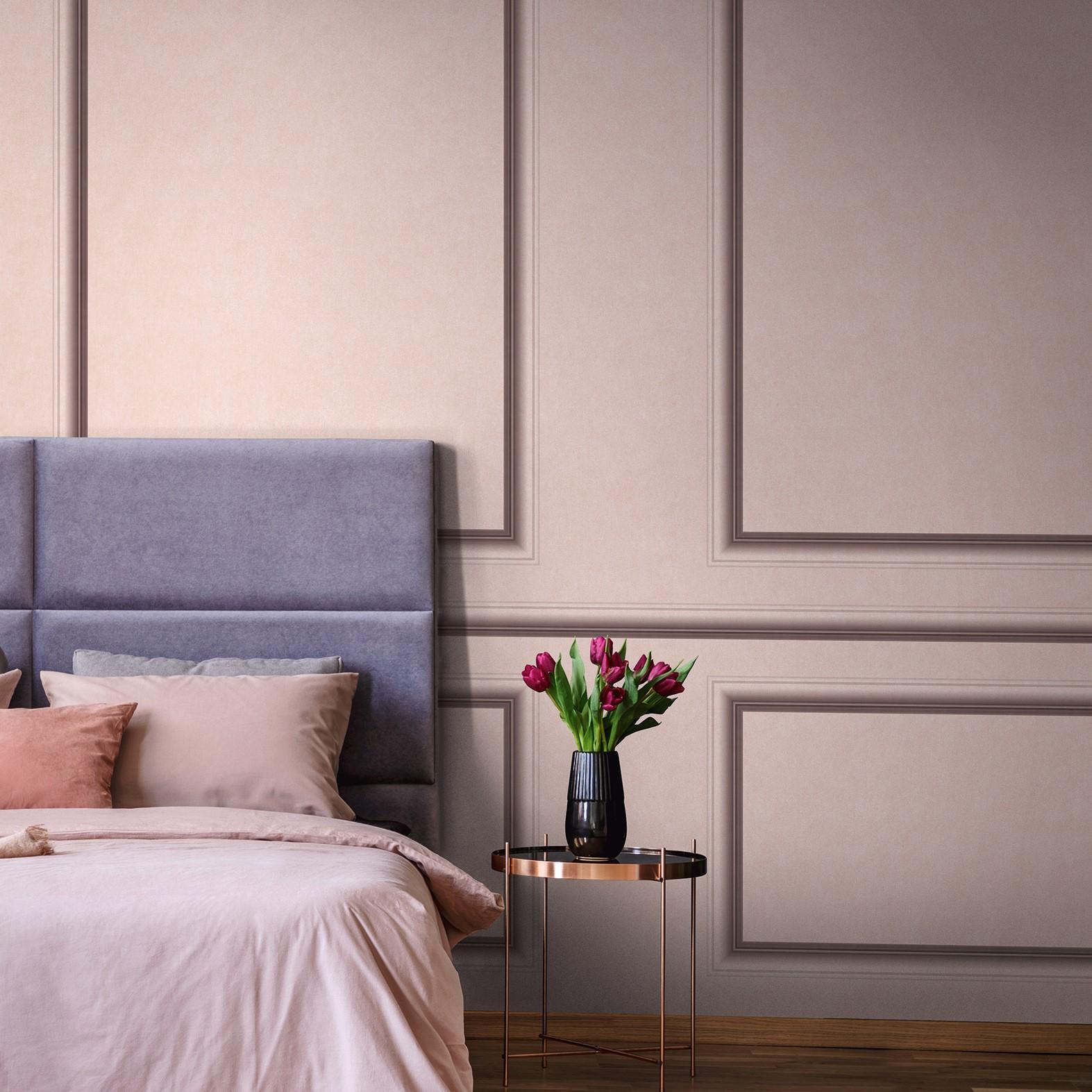 Ensfarvet tapet, non-woven Shades Iconic red beige