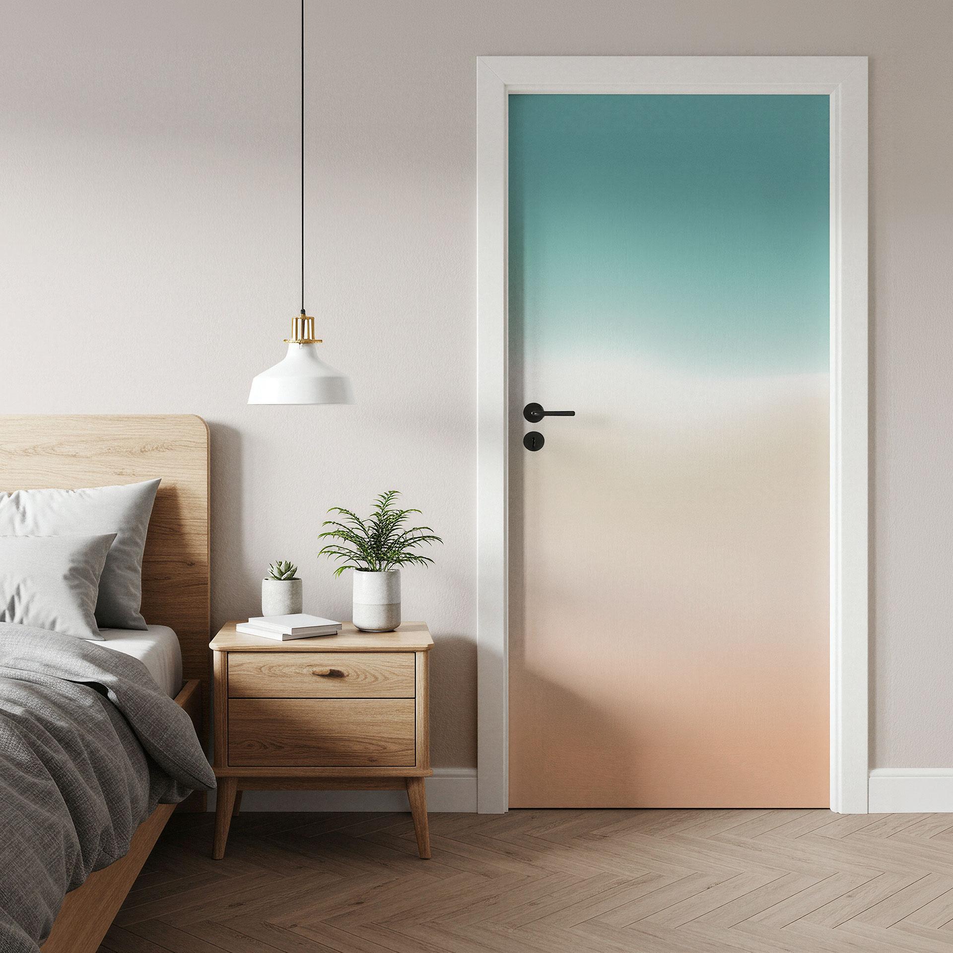 Vinilo para puertas Ombre waves on the beach - Decoración autoadhesiva para puertas