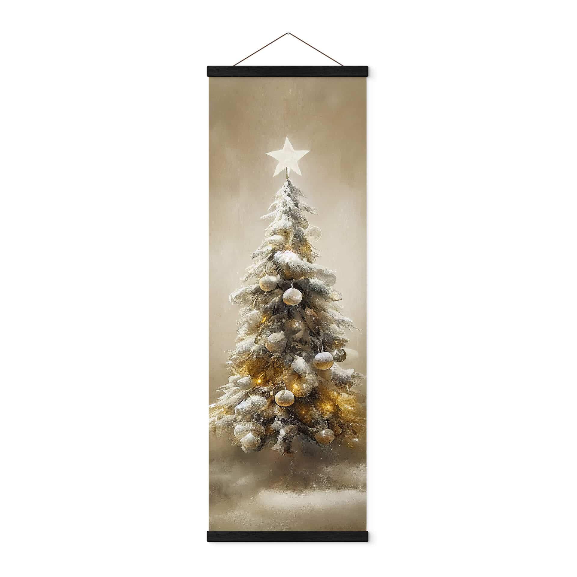 Tekstil plakat Treechild - Golden Christmas Tree