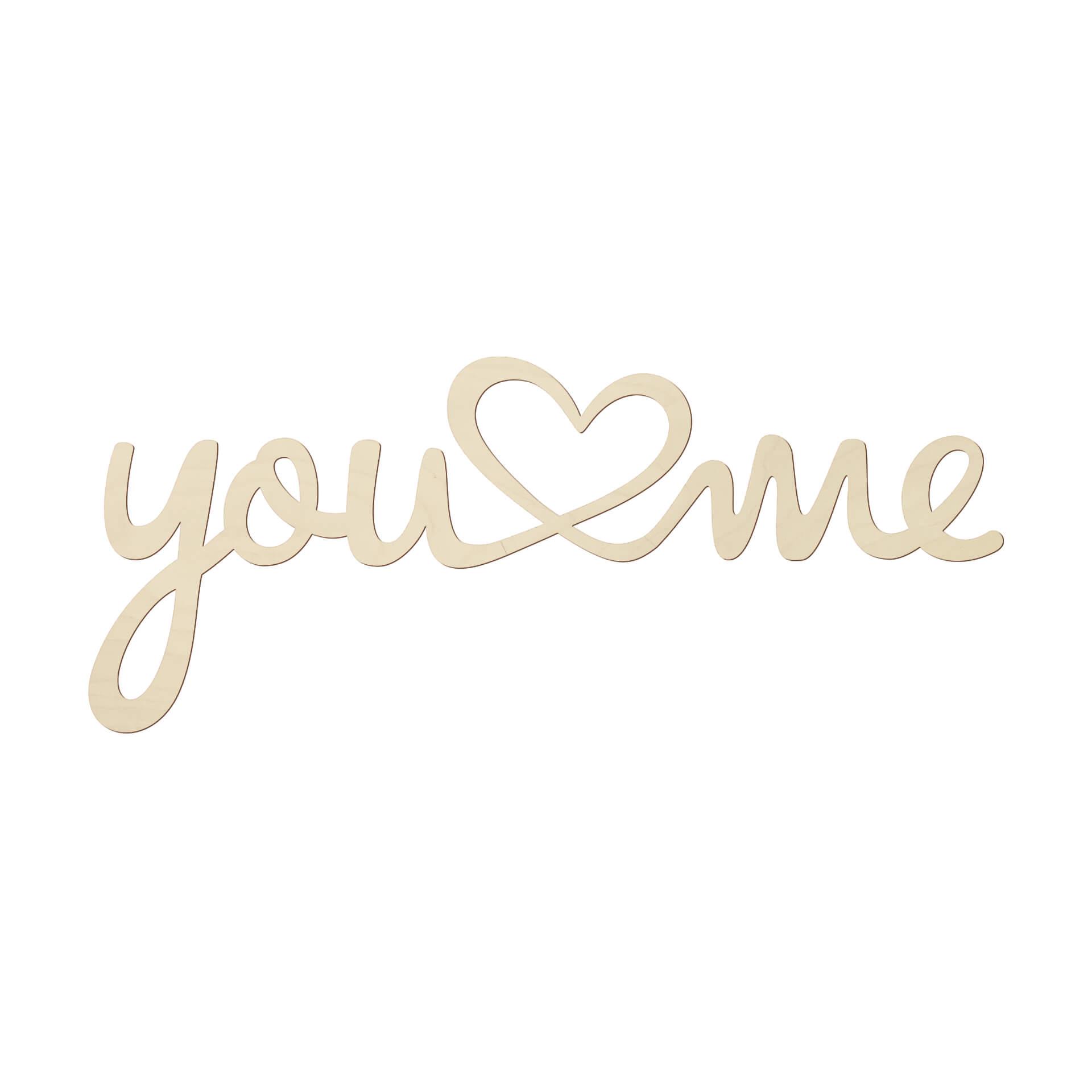 Wanddecoratie Populierenhout You and Me