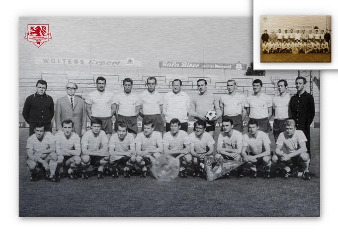 Alu-Dibond Bild Eintracht Braunschweig Meistermannschaft 1967