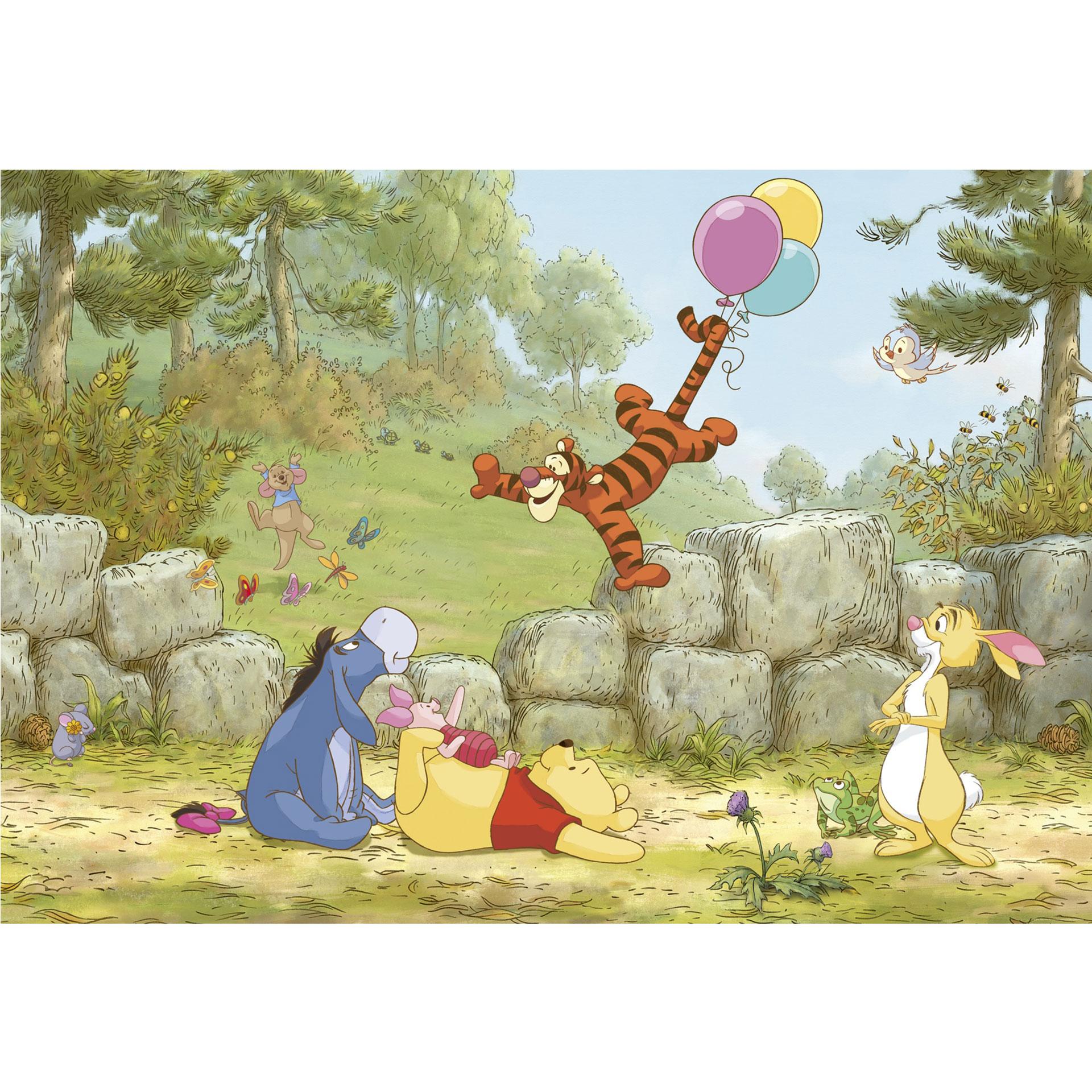 Fotobehang Papierbehang Winnie de Pooh Ballonnen