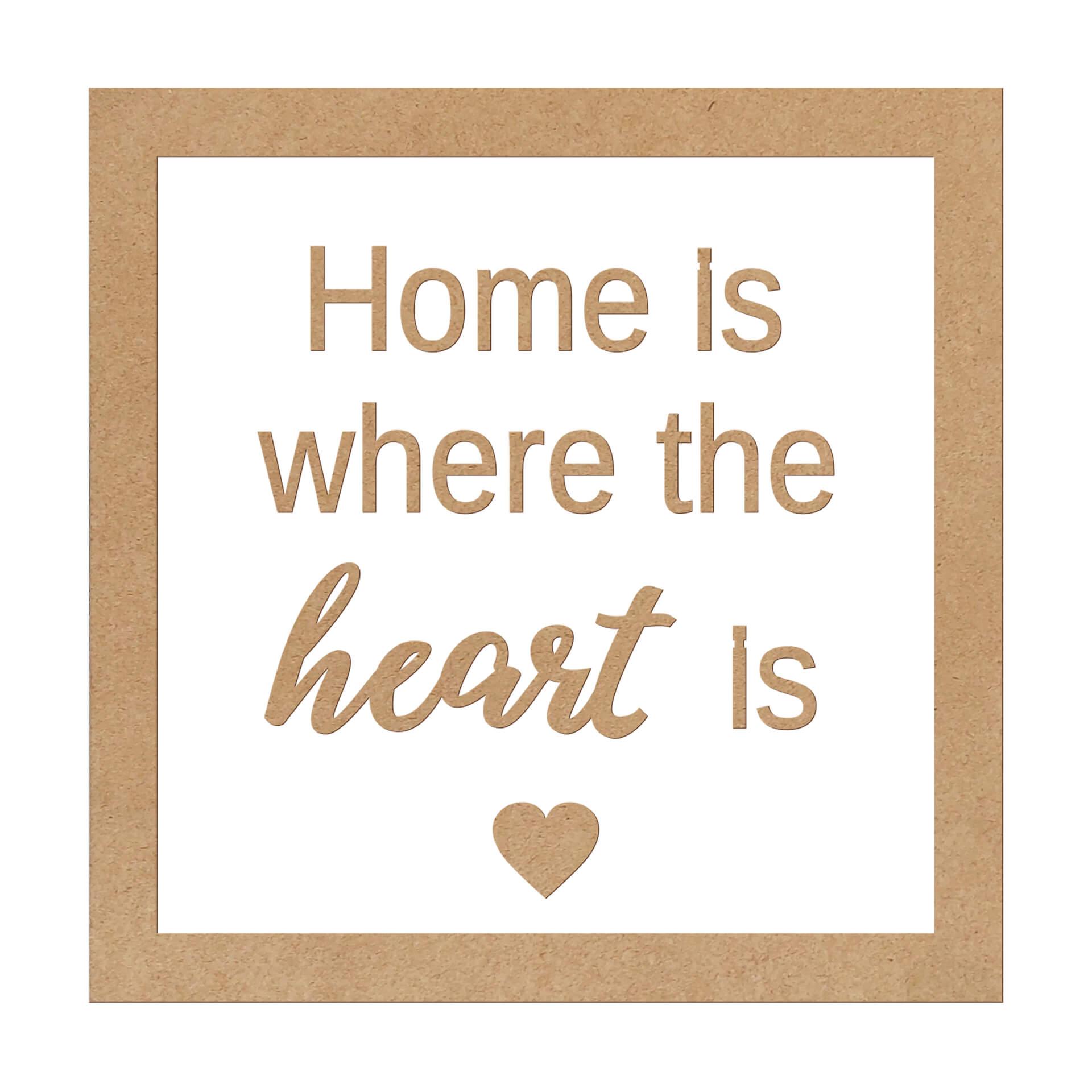 MDF Decoratie naturel Home is Where the Heart is