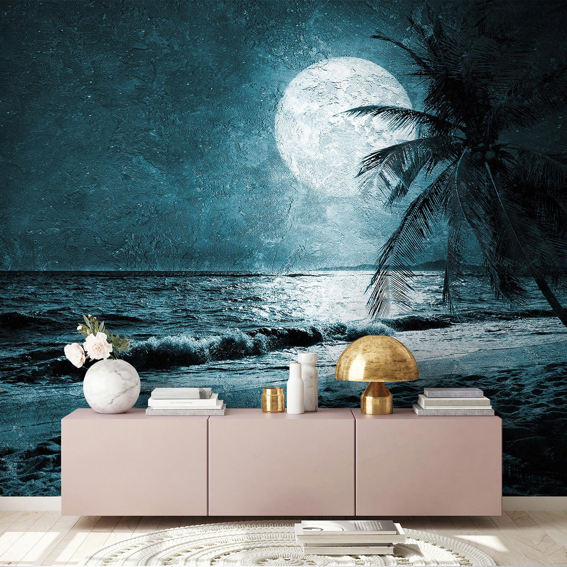 Architects Paper Papier peint photo Atelier 47 Beach at Night avec lune