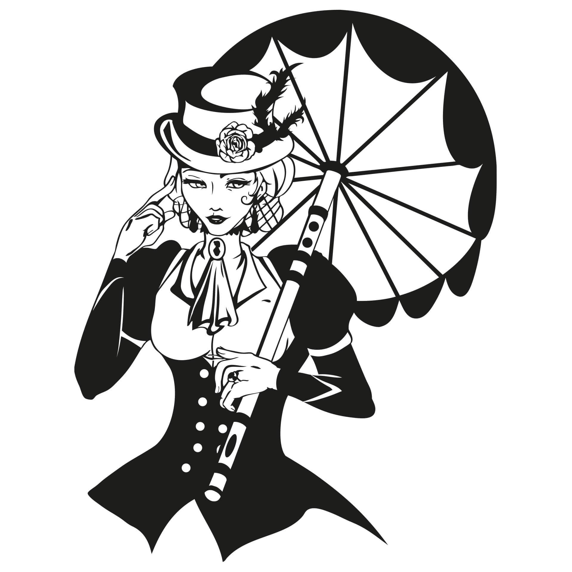 Wallsticker Victorian Lady