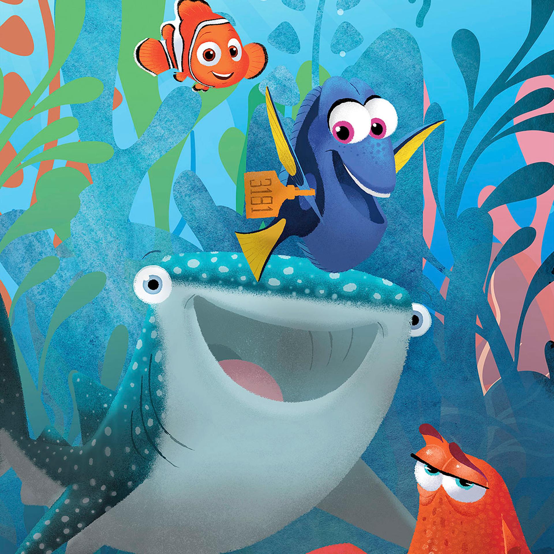 Tapet - Finding Dory akvarel - 150 x 250 cm