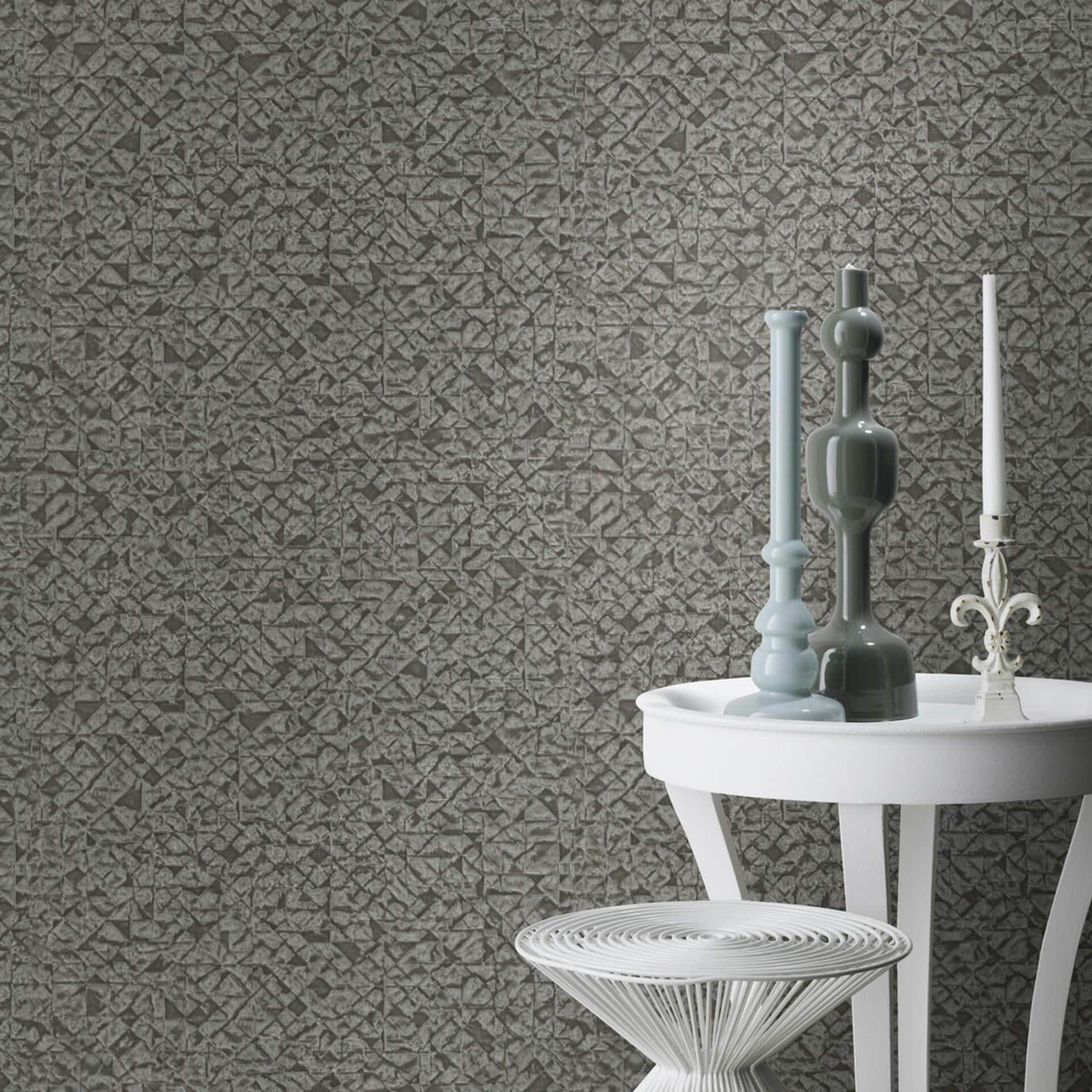 Rasch Kalahari Papier peint intissé à motif argent métallique