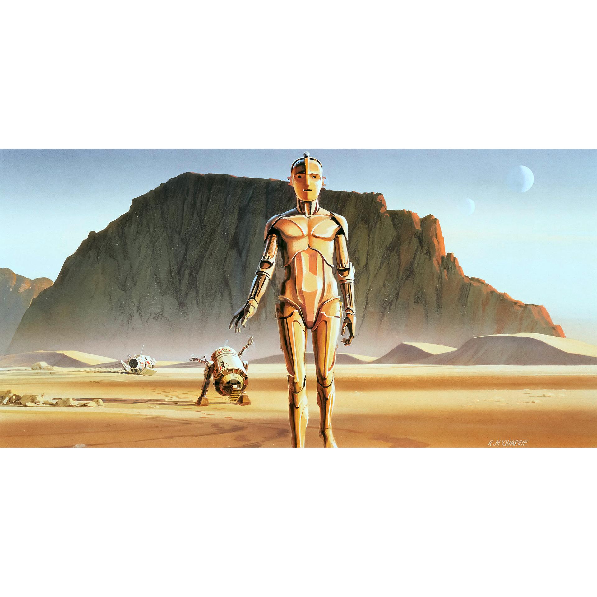 Vlies Fototapete - Star Wars Classic RMQ Droids - 500 x 250 cm
