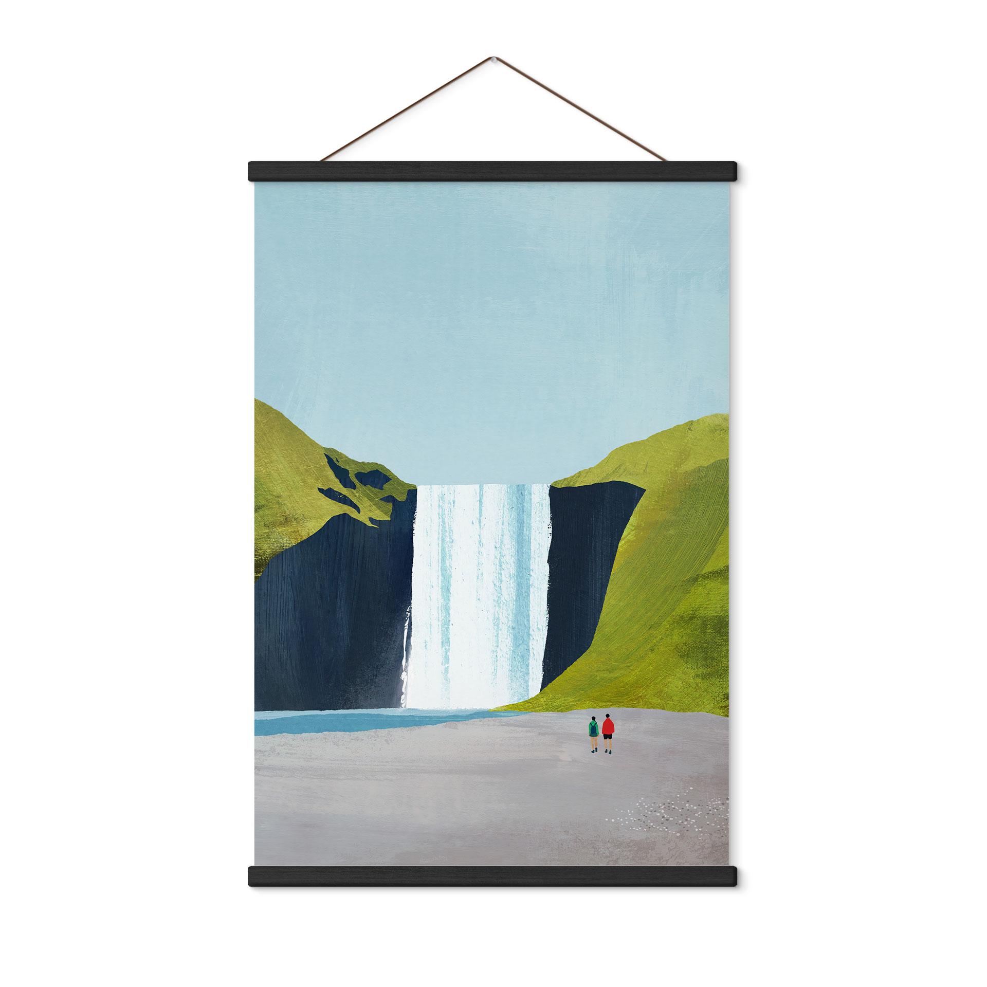 Textielposter Waterval in de bergen - Rivers