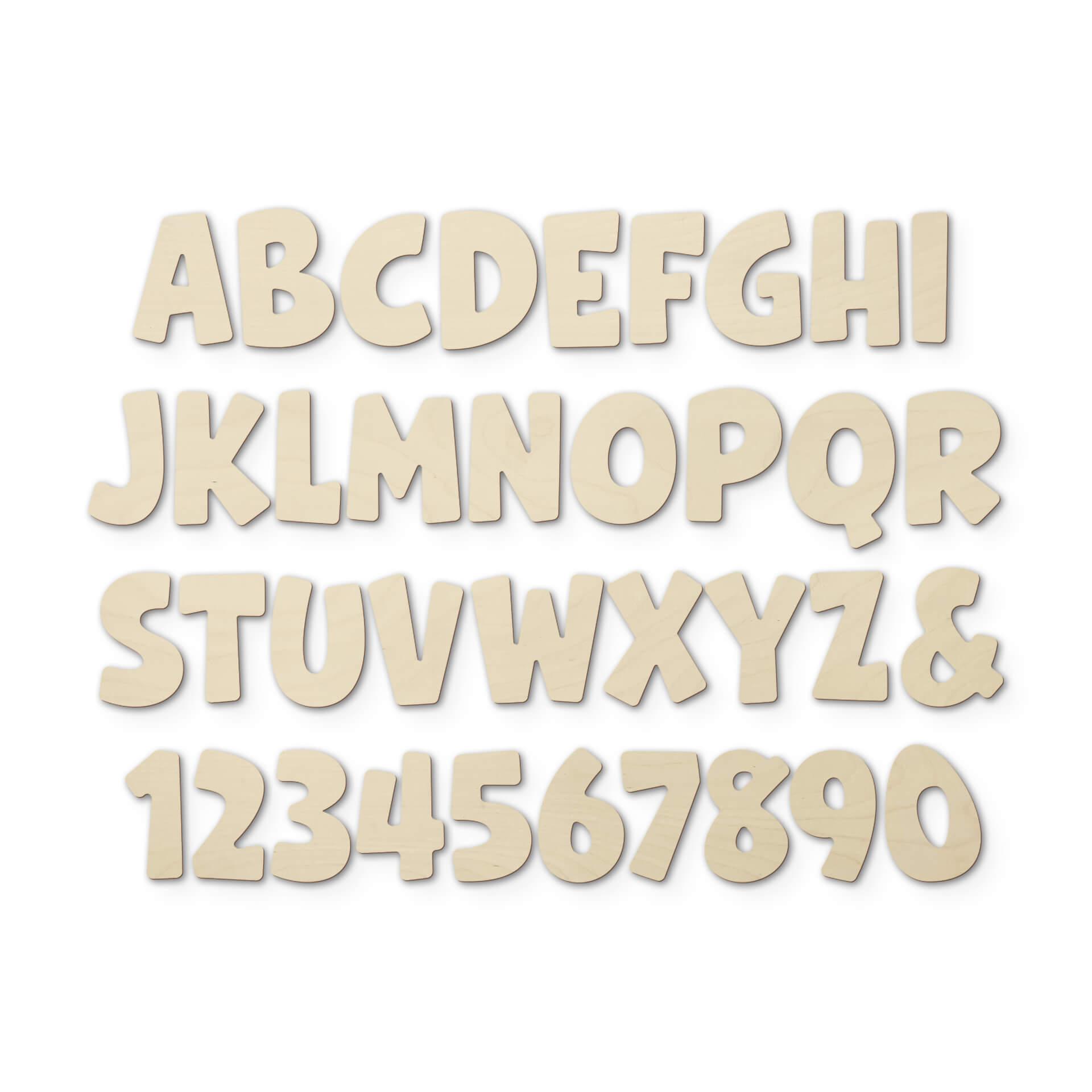 Wanddecoratie Populierenhout Decoratieletters Kids Font