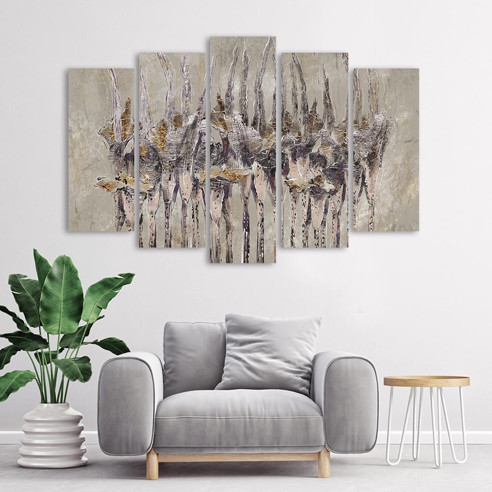 Lærred print 5 dele, planter blomster Simnitło