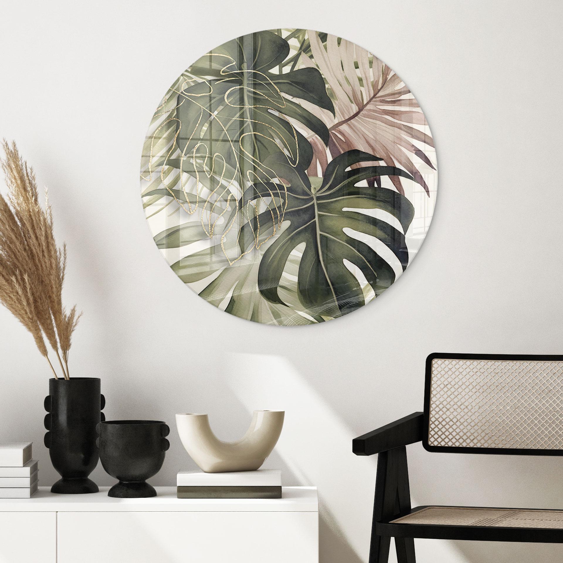Glasbillede - Tropiske blade Boho - Haase