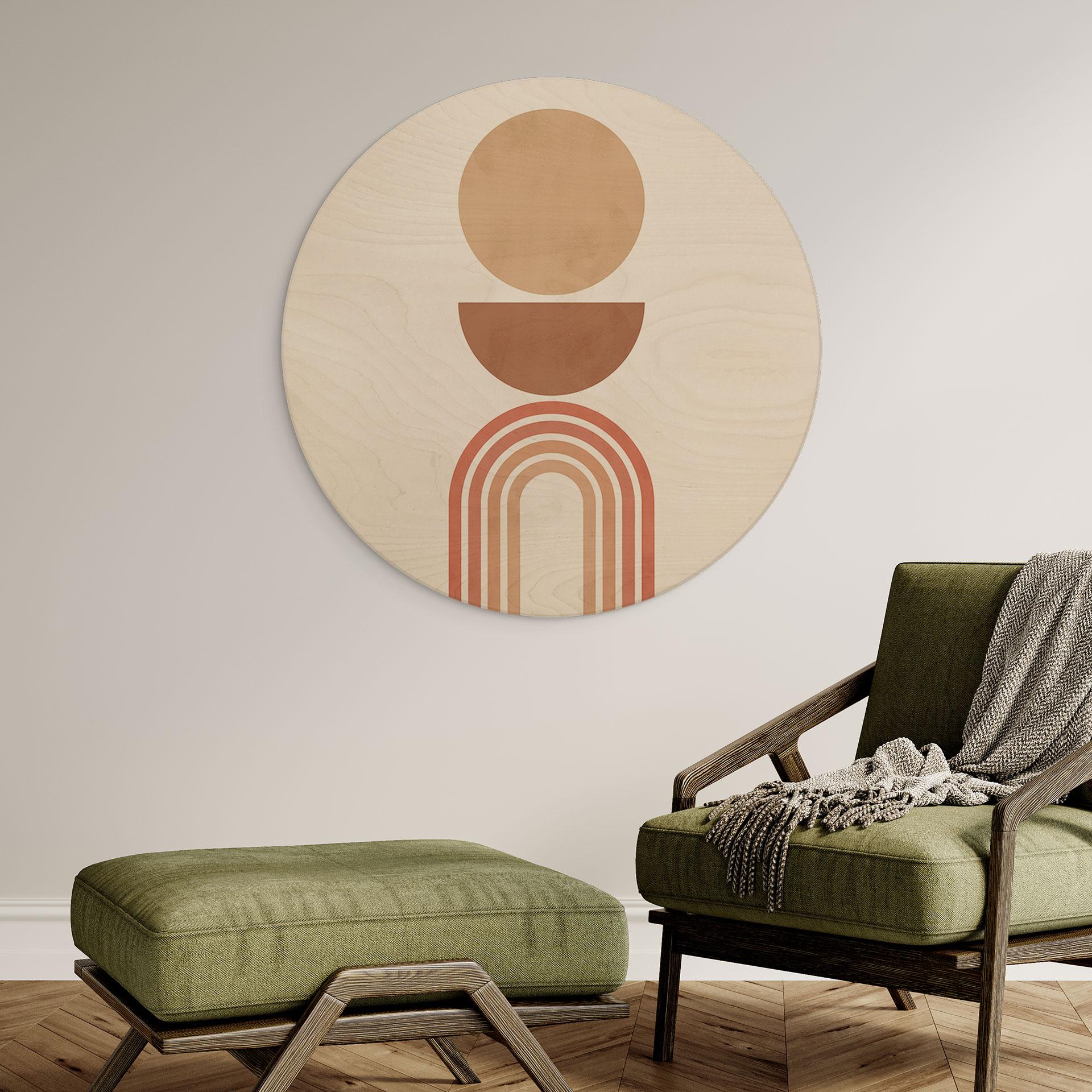 Væg cirkel træ Abstrakt balance - Retro buer og cirkler - Costa