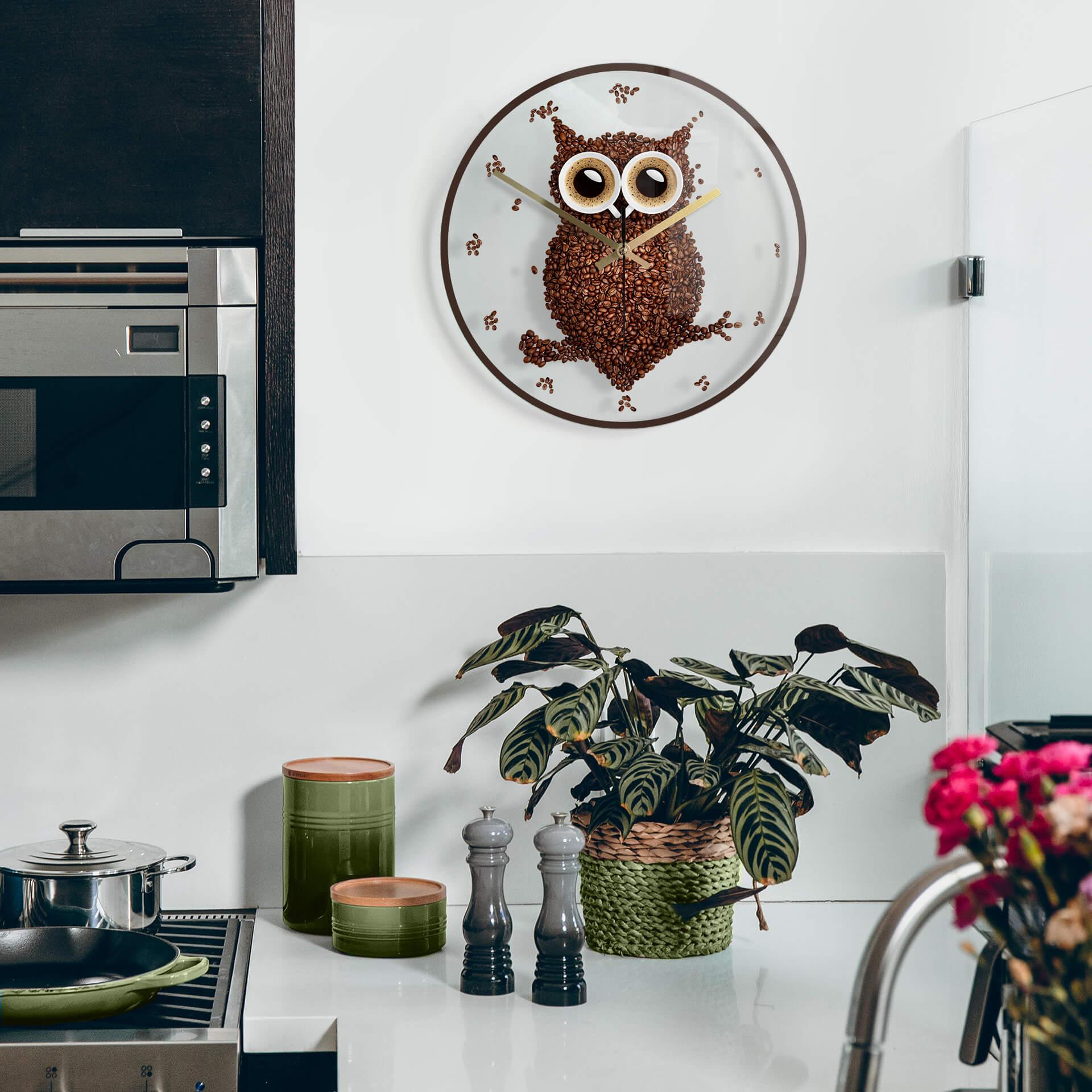 Orologio in vetro - Civetta di caffè