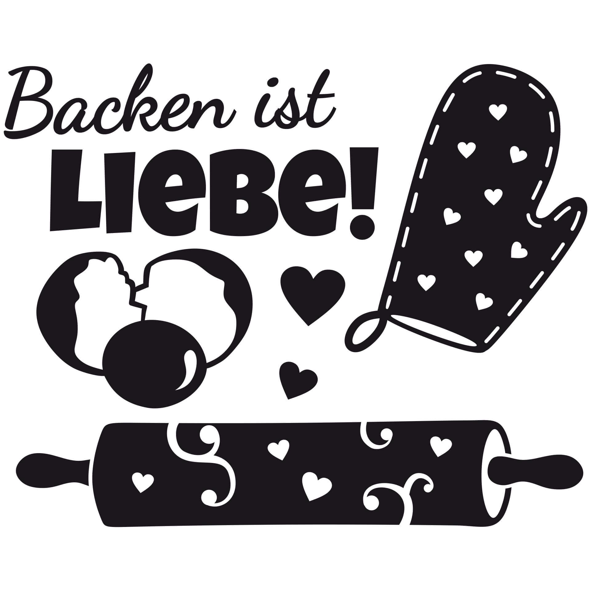 Wandtattoo Backen ist Liebe