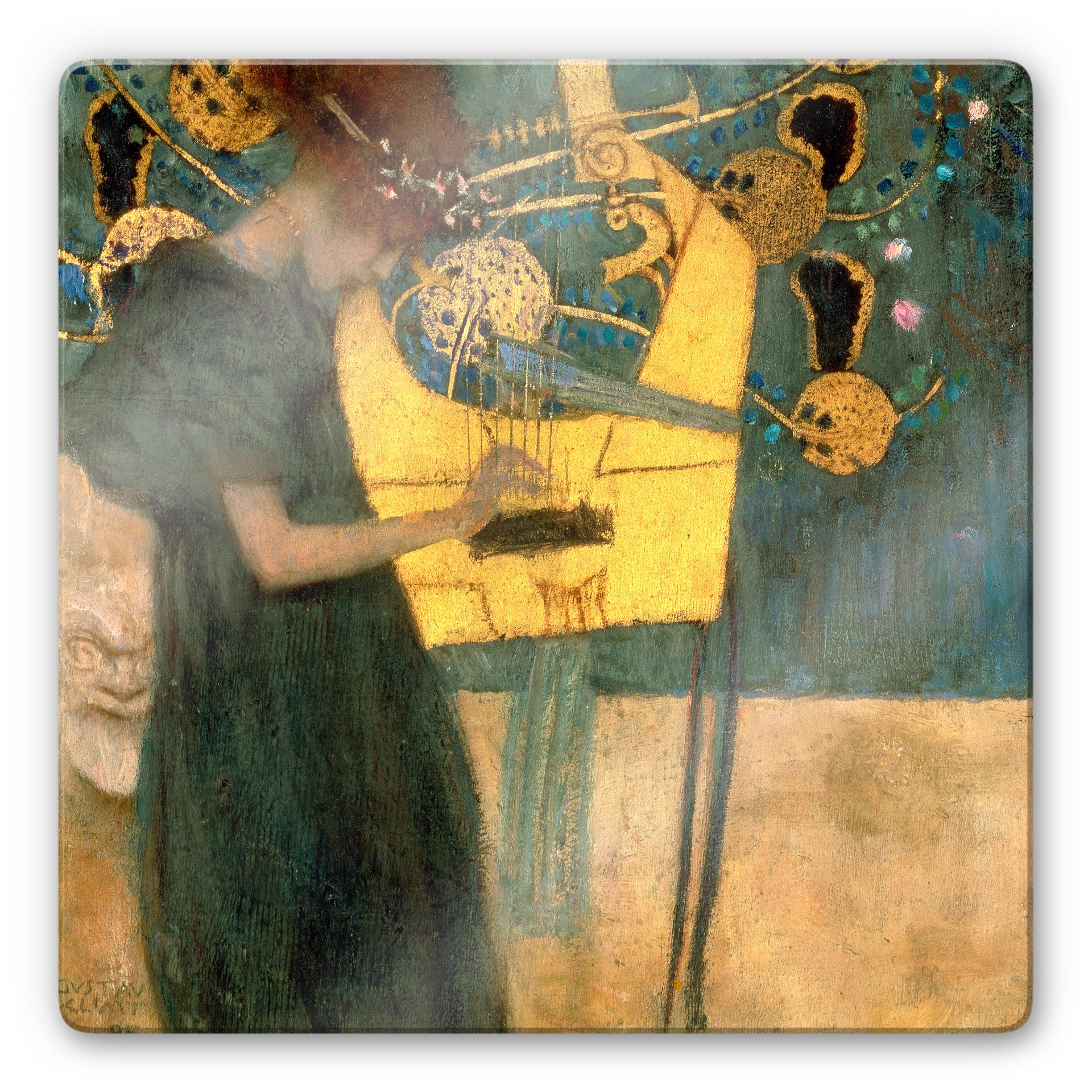 Glasschilderij Gustav Klimt - De Muziek