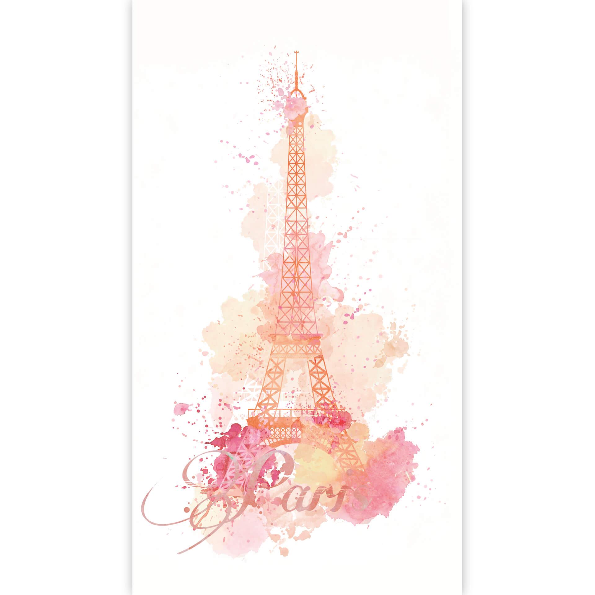 Fotobehang De Eiffeltoren in Aquarel
