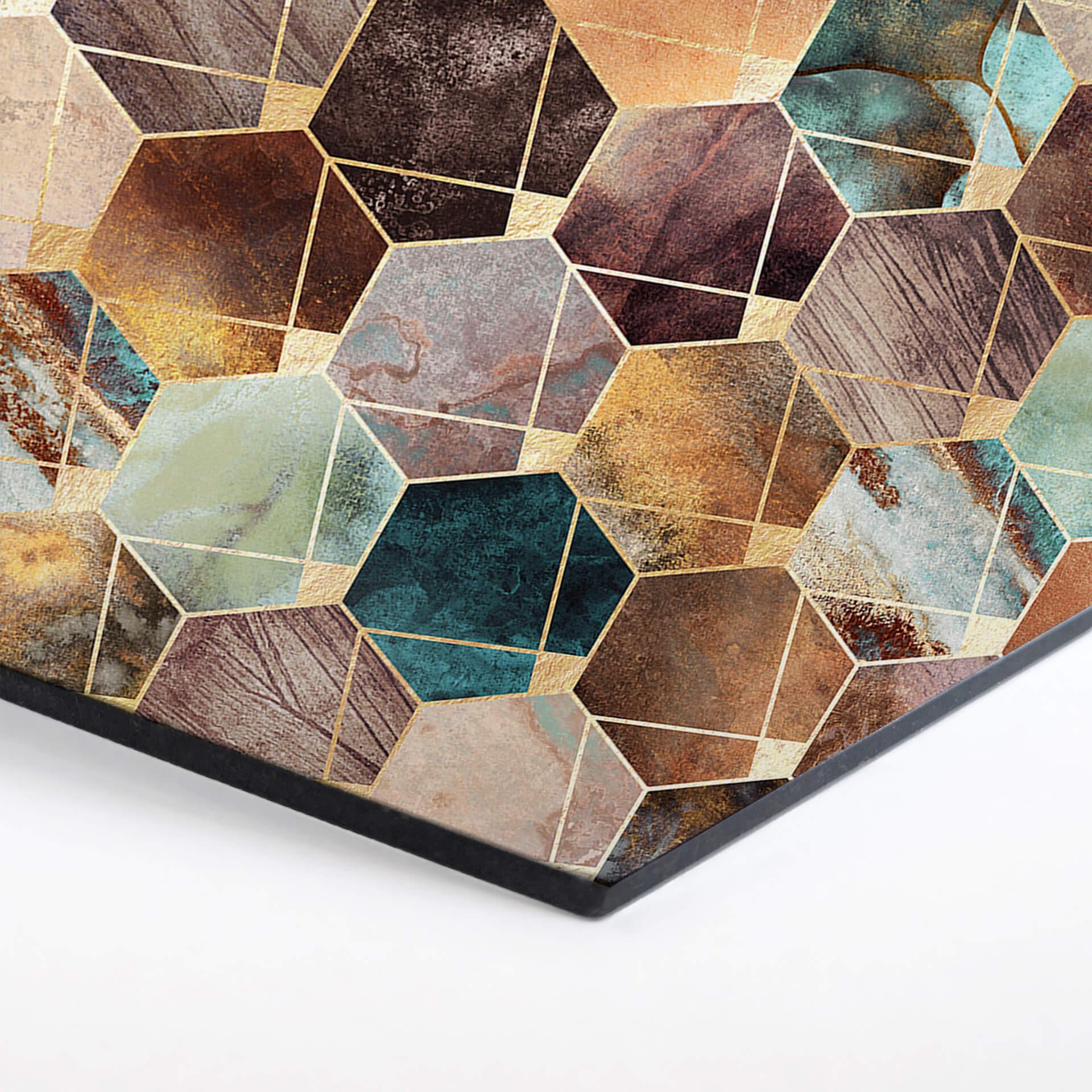 Hexagon - Alu-Dibond - Frederiksson - Gold & Copper