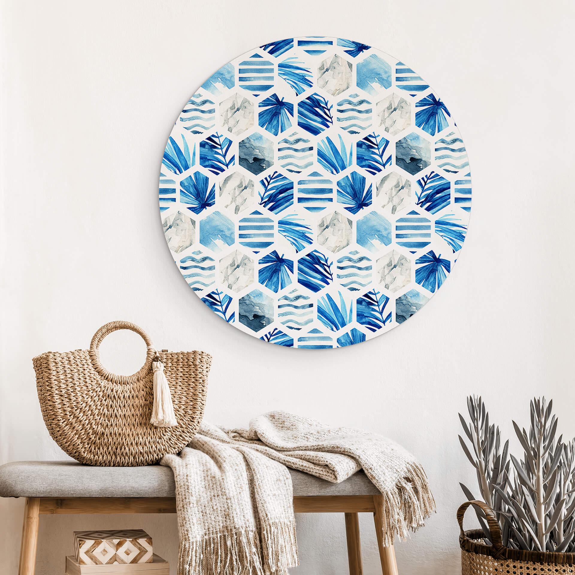 Wandcirkel Watercolour Waves