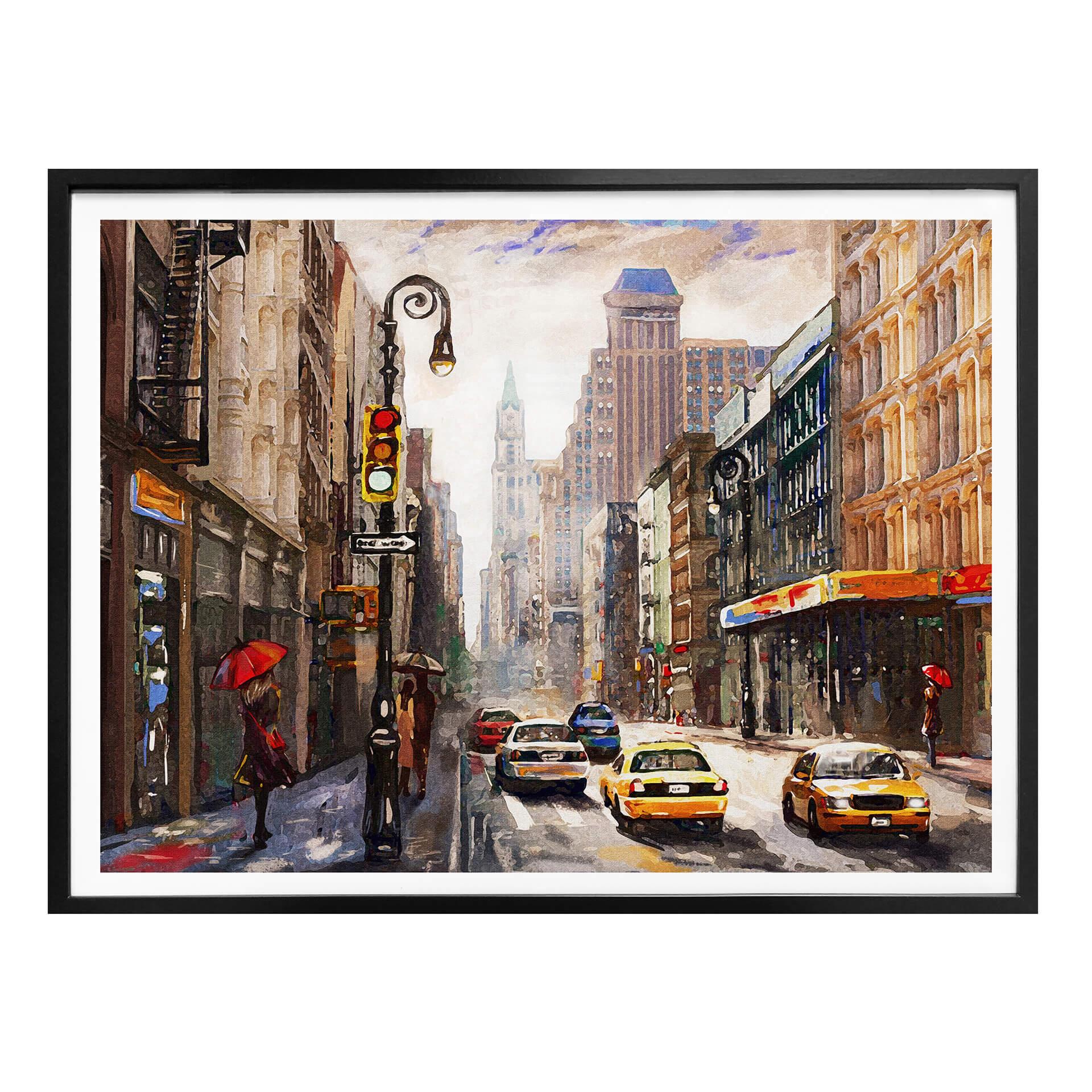 Plakat - Red Umbrellas in New York