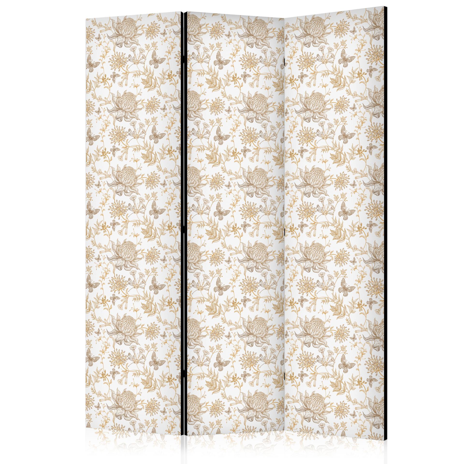 Paravent, Raumteiler freistehend, Trennwand - Beige Shades of Nature