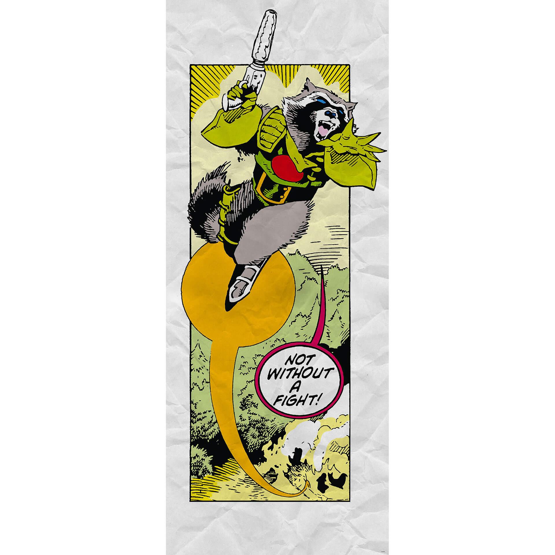 Vliesbehang - Guardians Retro Strip Rocket Raccoon - 100 x 250 cm