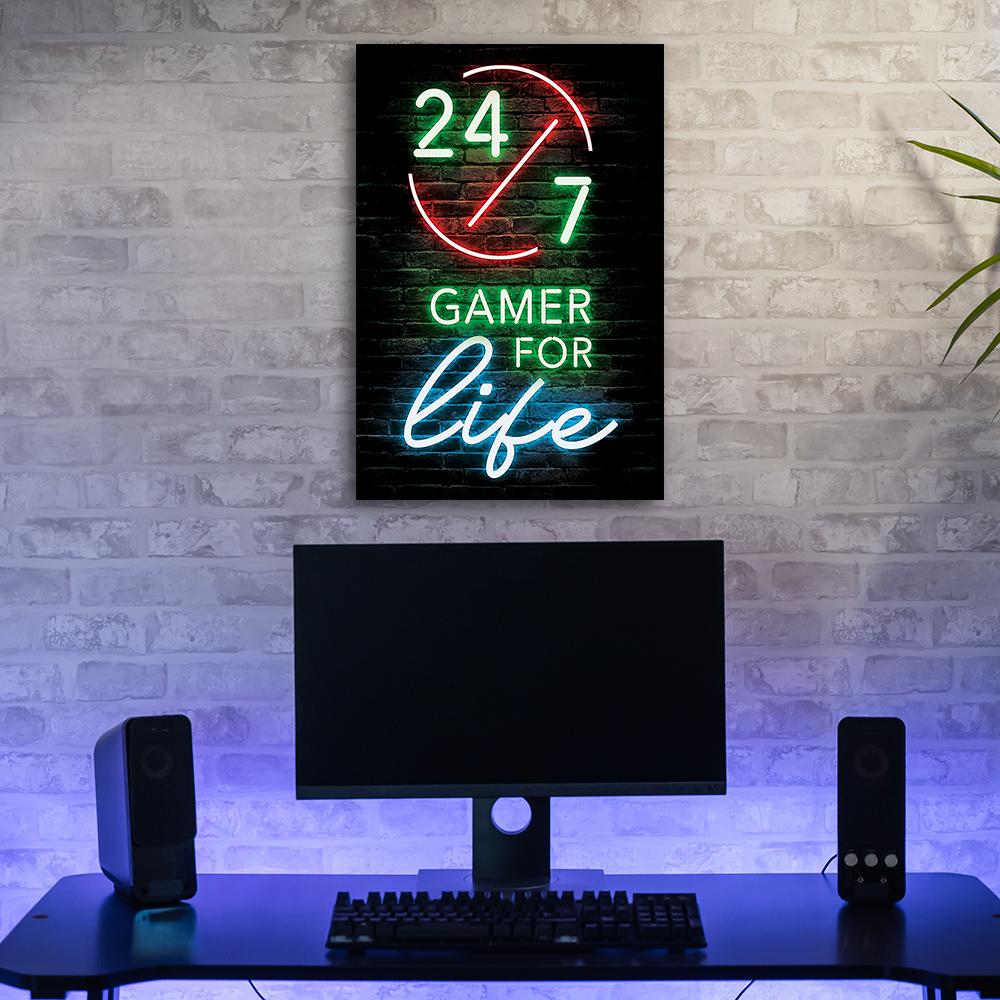 Canvasbillede, inskription gamer for livet