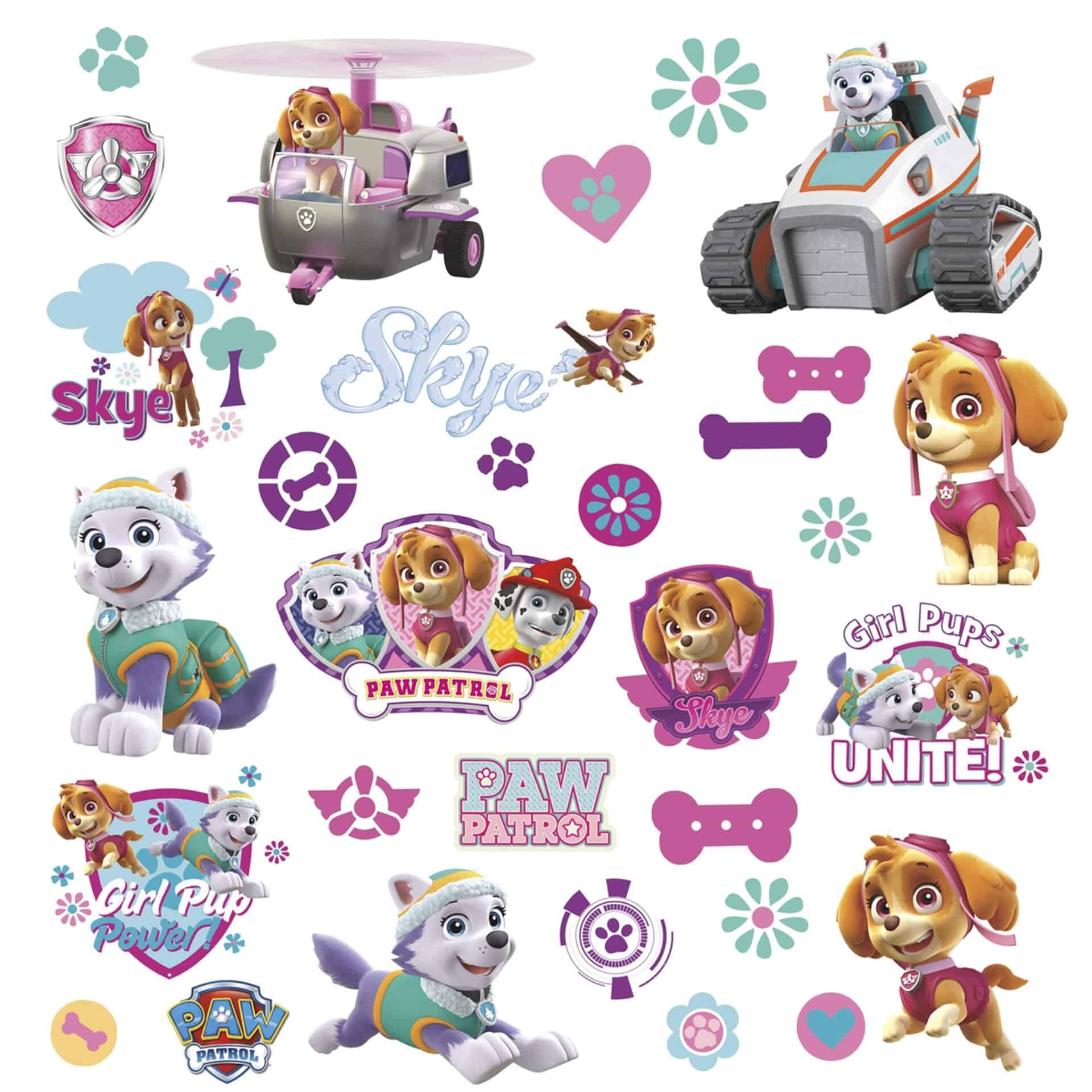 Muursticker set Paw Patrol - Girl Puppies