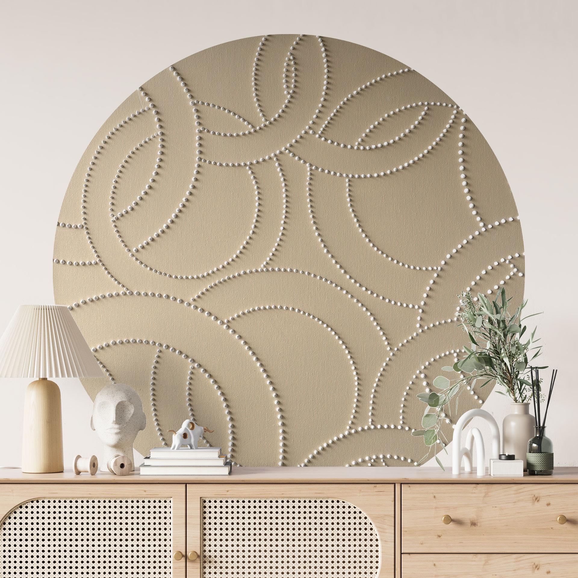 Wallsticker Abstrakte ringe beige - Grande - Rund