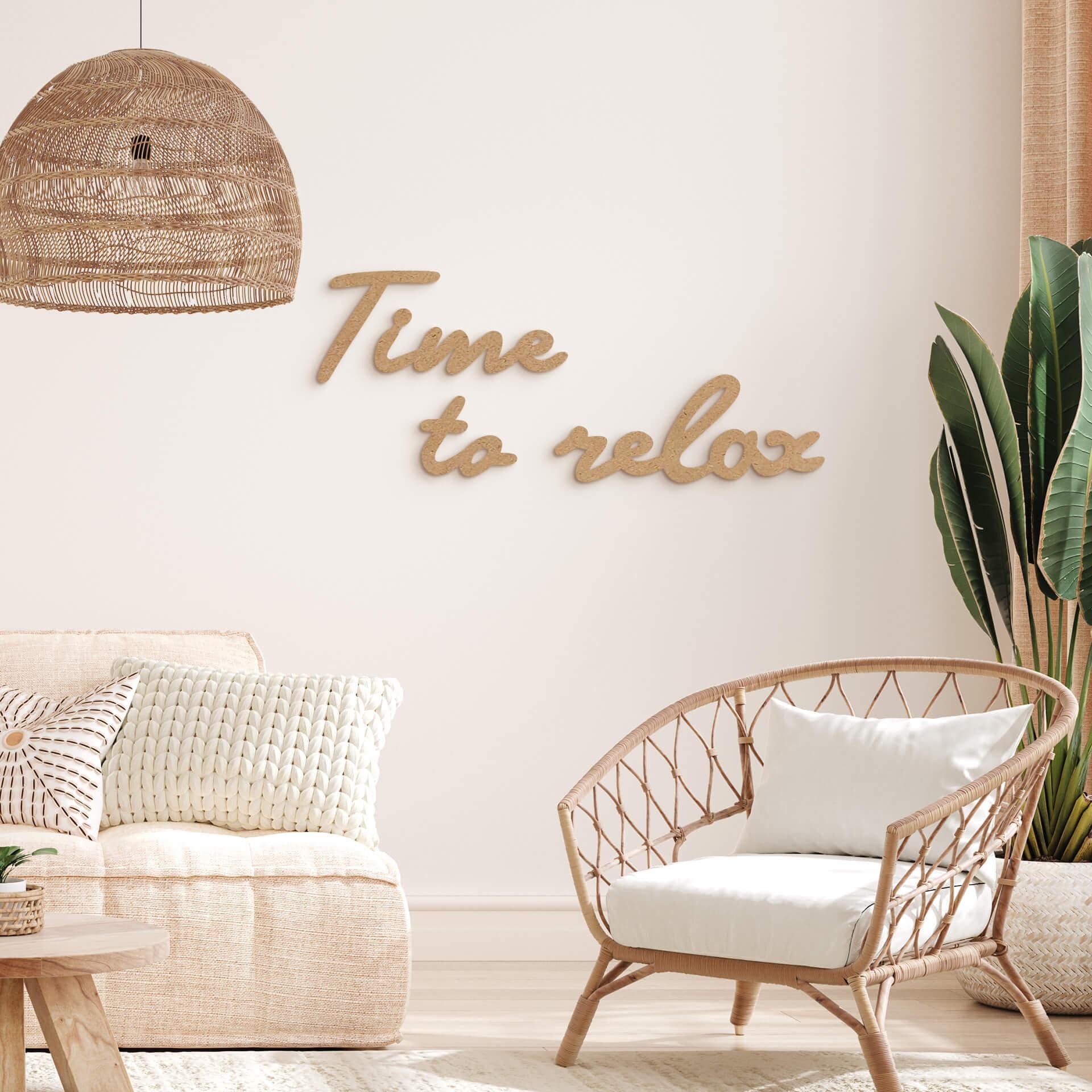 Letras de madera - Time to relax - MDF nature