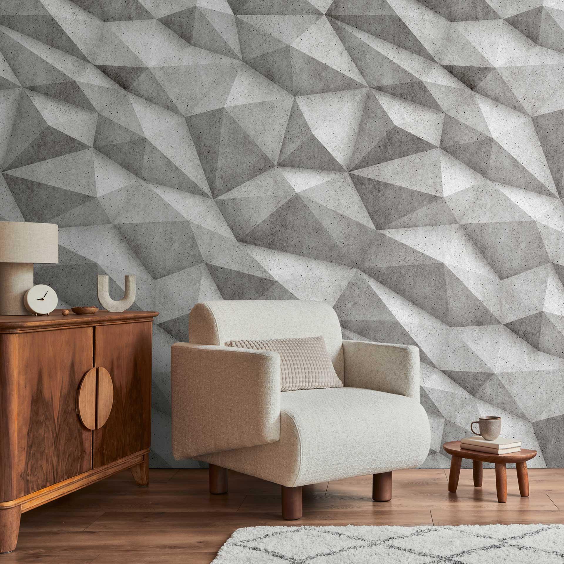 3D-fototapet i betonlook grå - nonwoven tapet moderne - designtapet til soveværelse