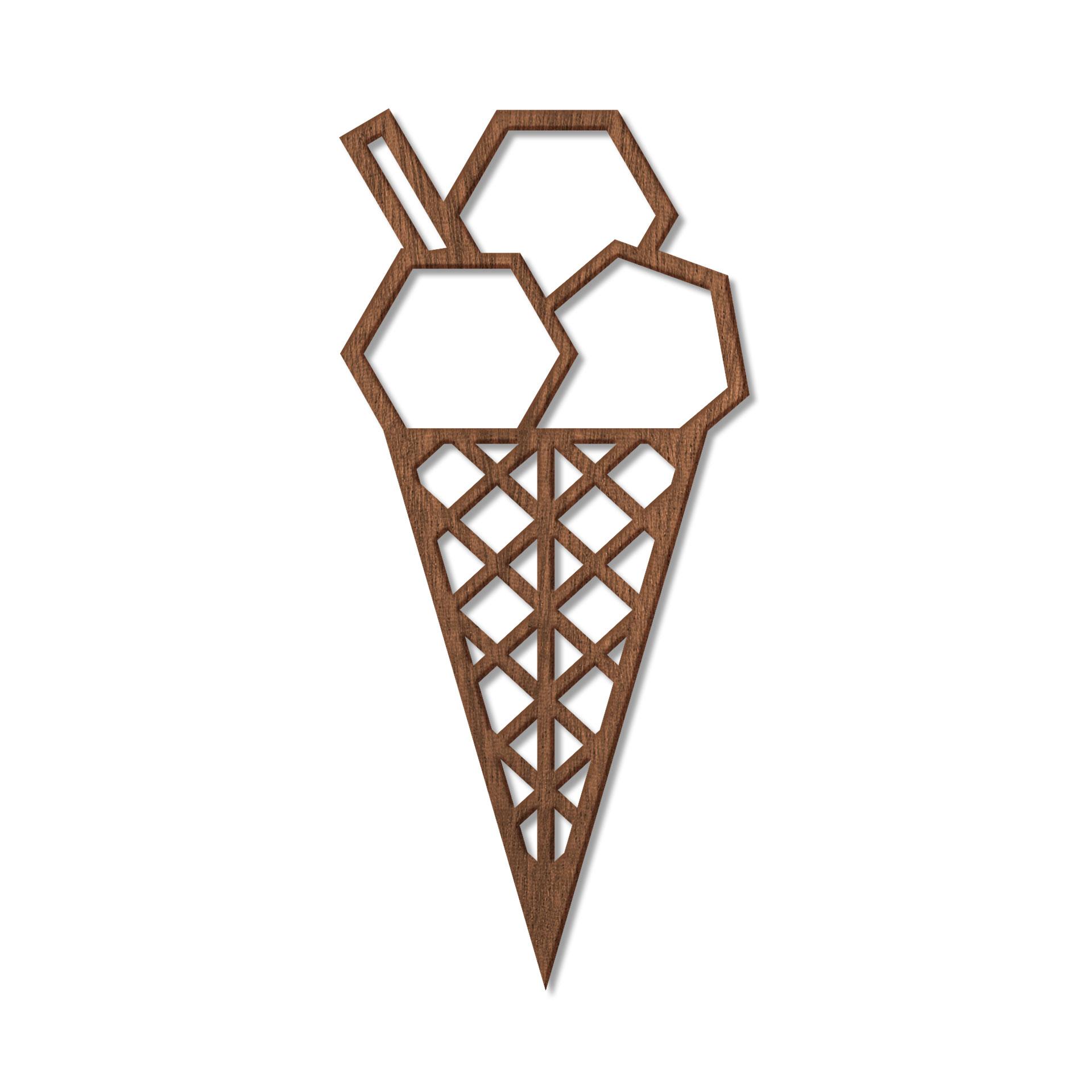 Decoro in legno origami - Gelato